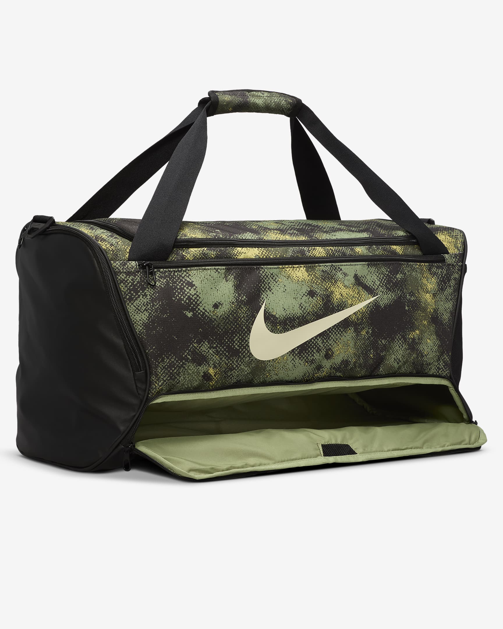 Nike Brasilia edzőtáska (közepes méret, 60 l) - Oil Green/Fekete/Coconut Milk