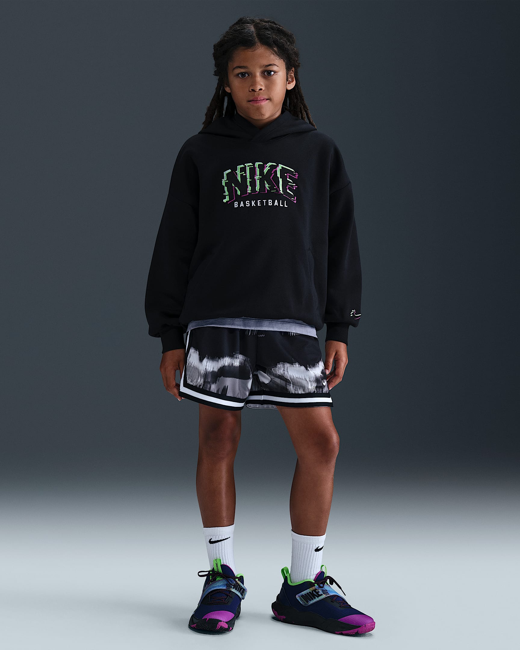 Nike DNA Big Kids' (Boys') Dri-FIT 5" Basketball Shorts - Black/White