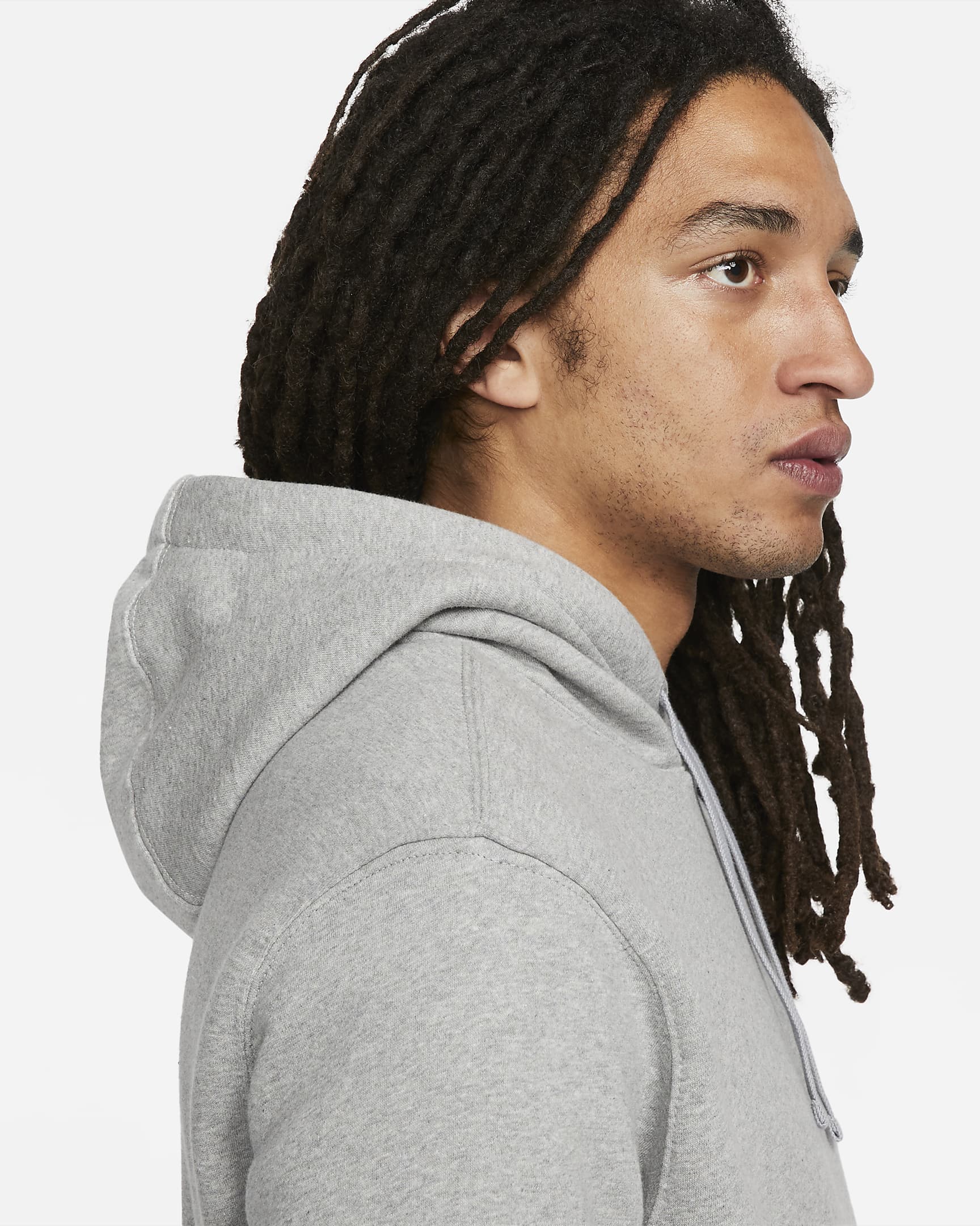 Nike Sportswear Club Fleece Pullover Hoodie - Dark Grey Heather/Matte Silver/White