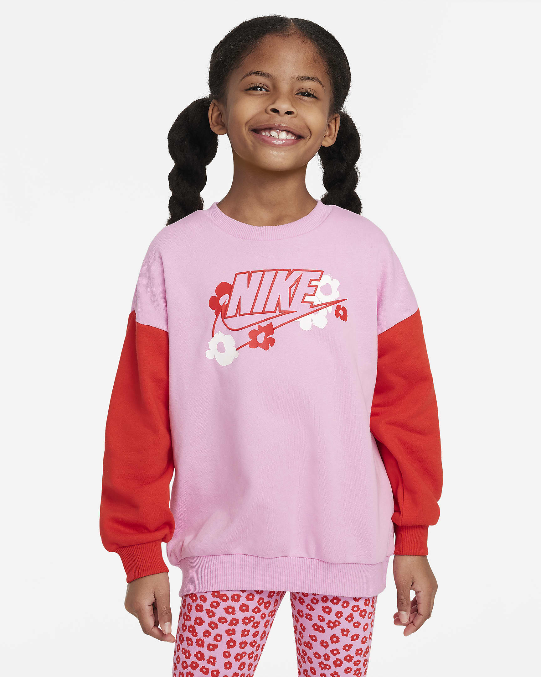 Nike Floral Younger Kids' Crew and Leggings Set. Nike UK