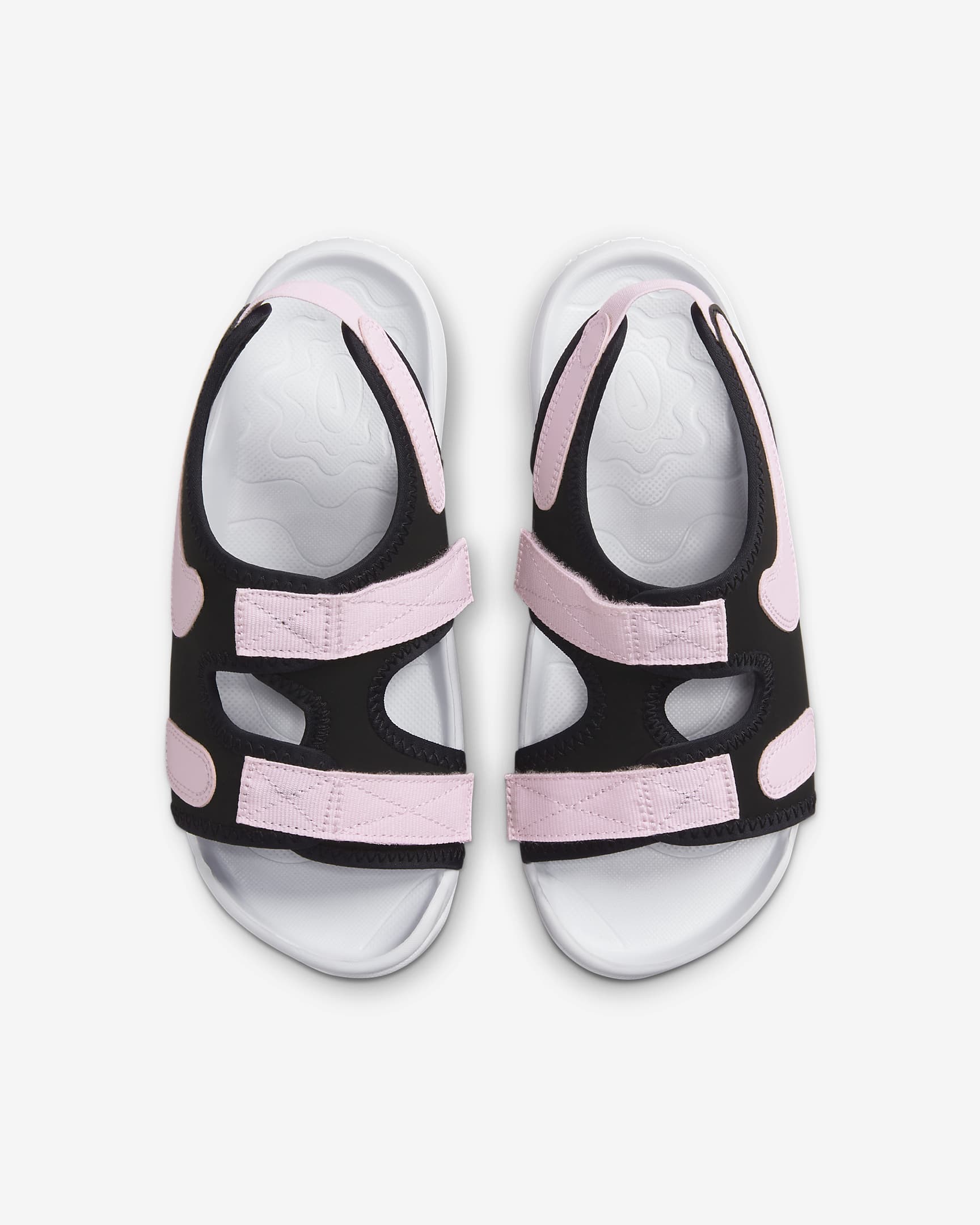 Nike Sunray Adjust 6 Older Kids' Slides - Black/White/Pink Foam