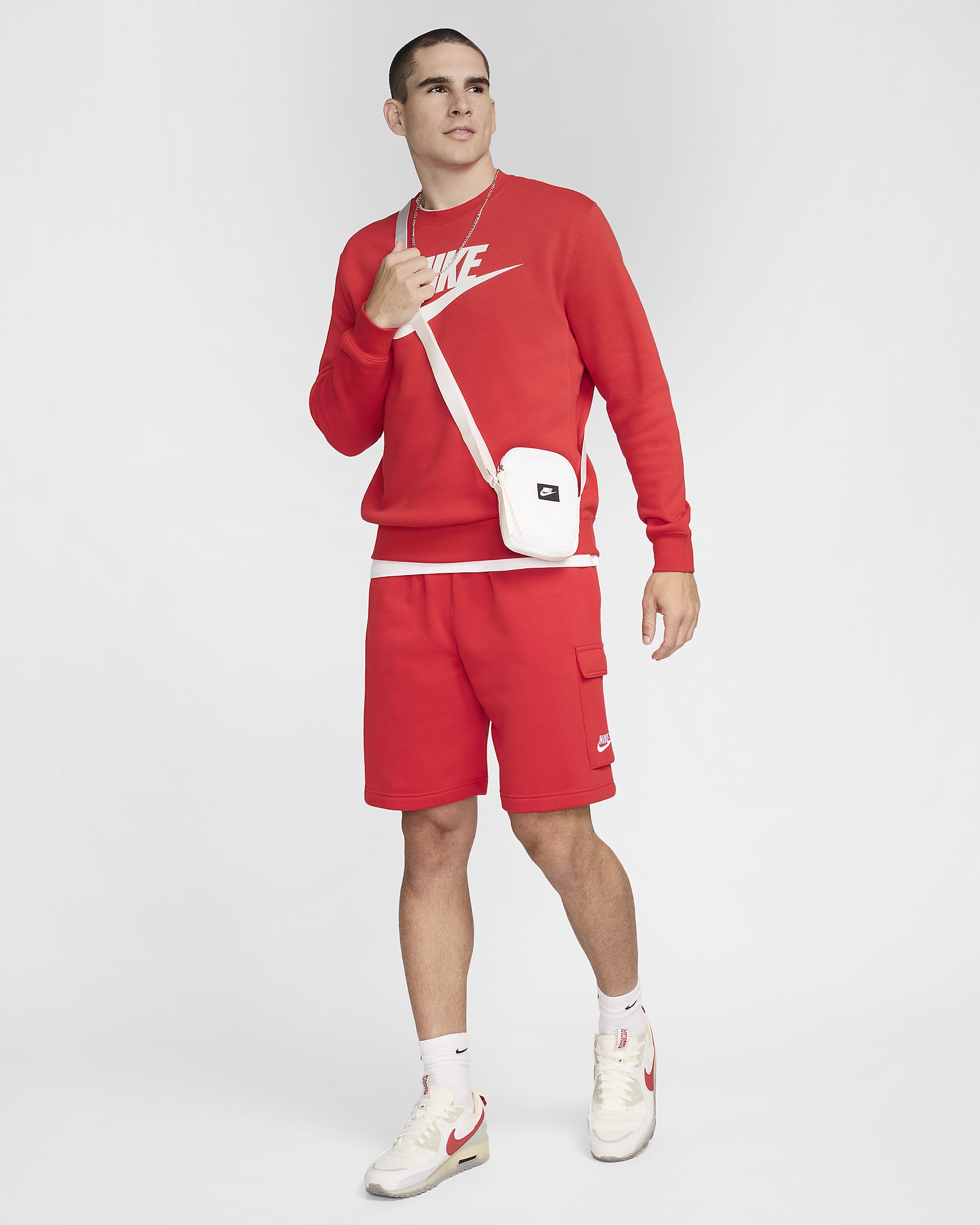 Sudadera con gráfico para hombre Nike Sportswear Club Fleece - Rojo universitario