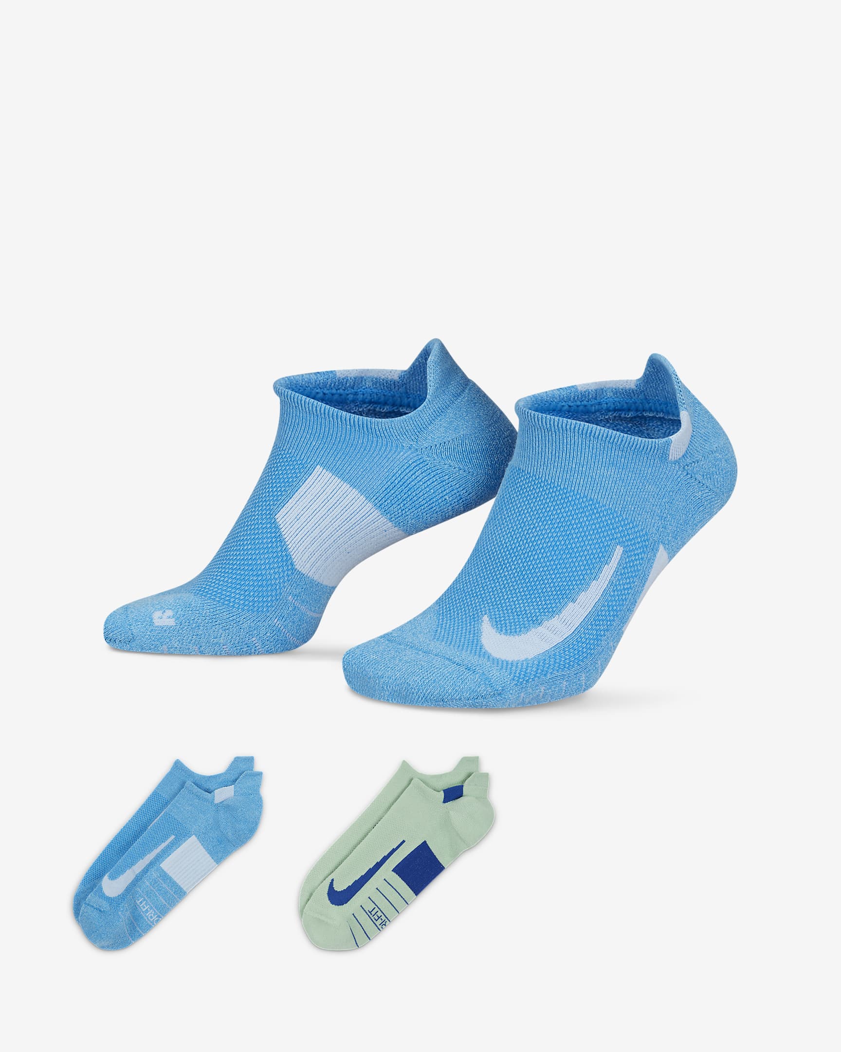 Calcetines invisibles de correr (2 pares) Nike Multiplier - Multicolor
