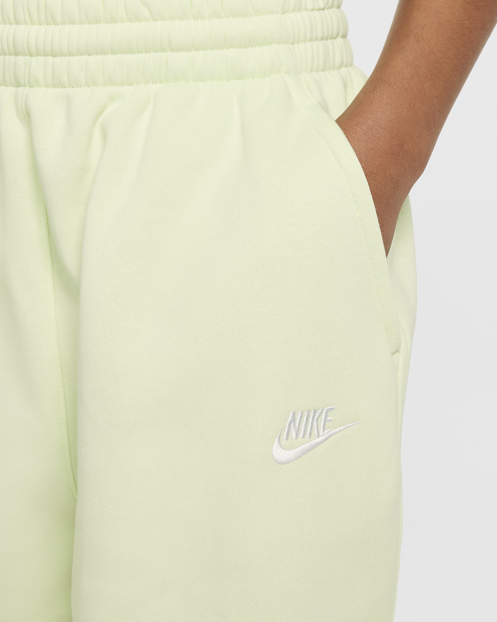 Nike Sportswear Club Fleece Big Kids' Loose Pants - Lime Ice/Lime Ice/White