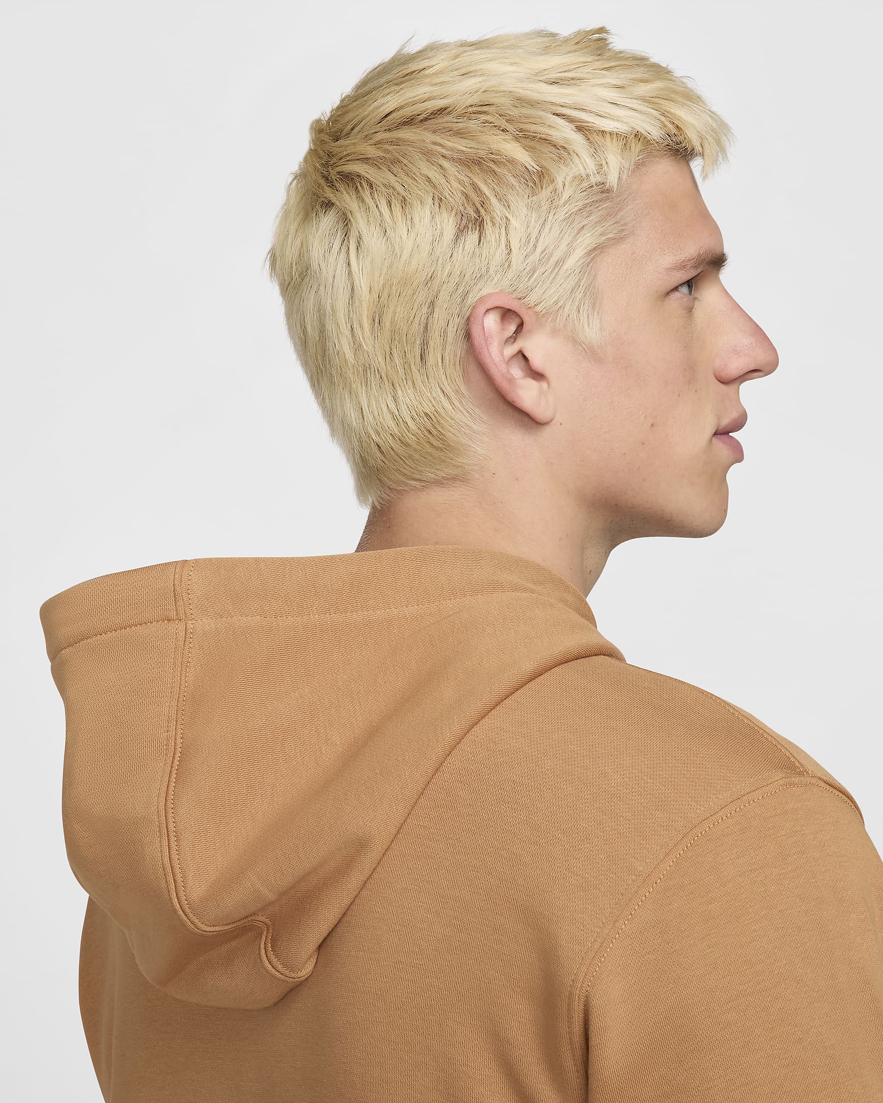 Felpa pullover con cappuccio Nike Sportswear Club Fleece - Flax/Flax/Bianco