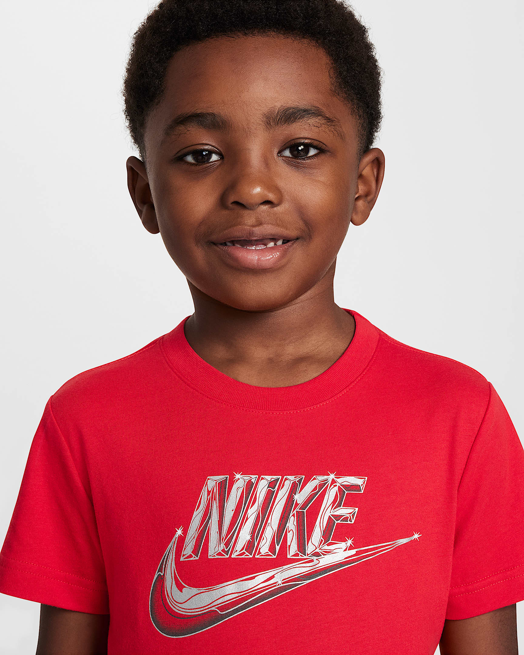 Playera Futura metalizada para niños talla pequeña Nike - Rojo universitario