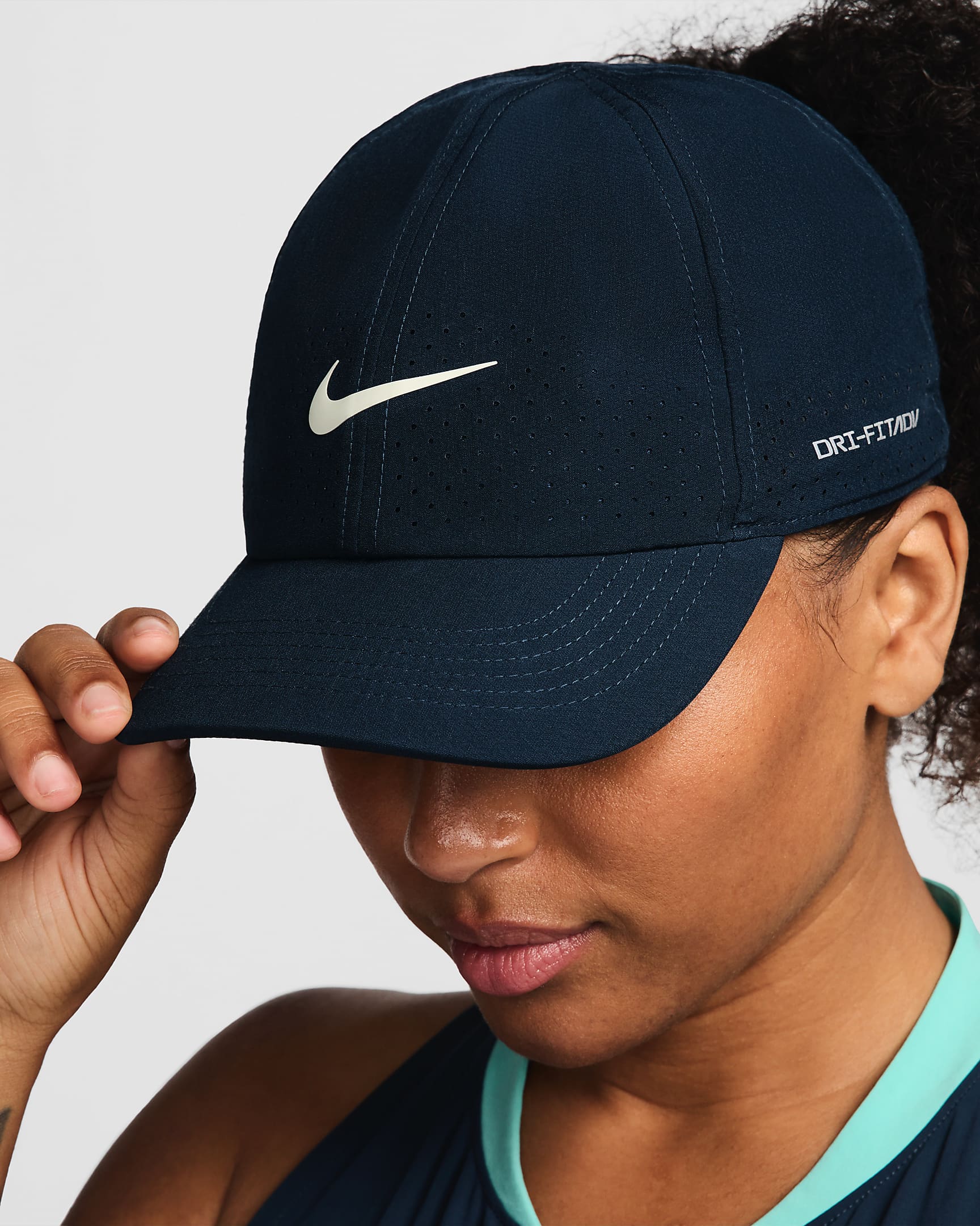 Nike Dri-FIT ADV Club Unstructured Tennis Cap - Armoury Navy/Sea Glass