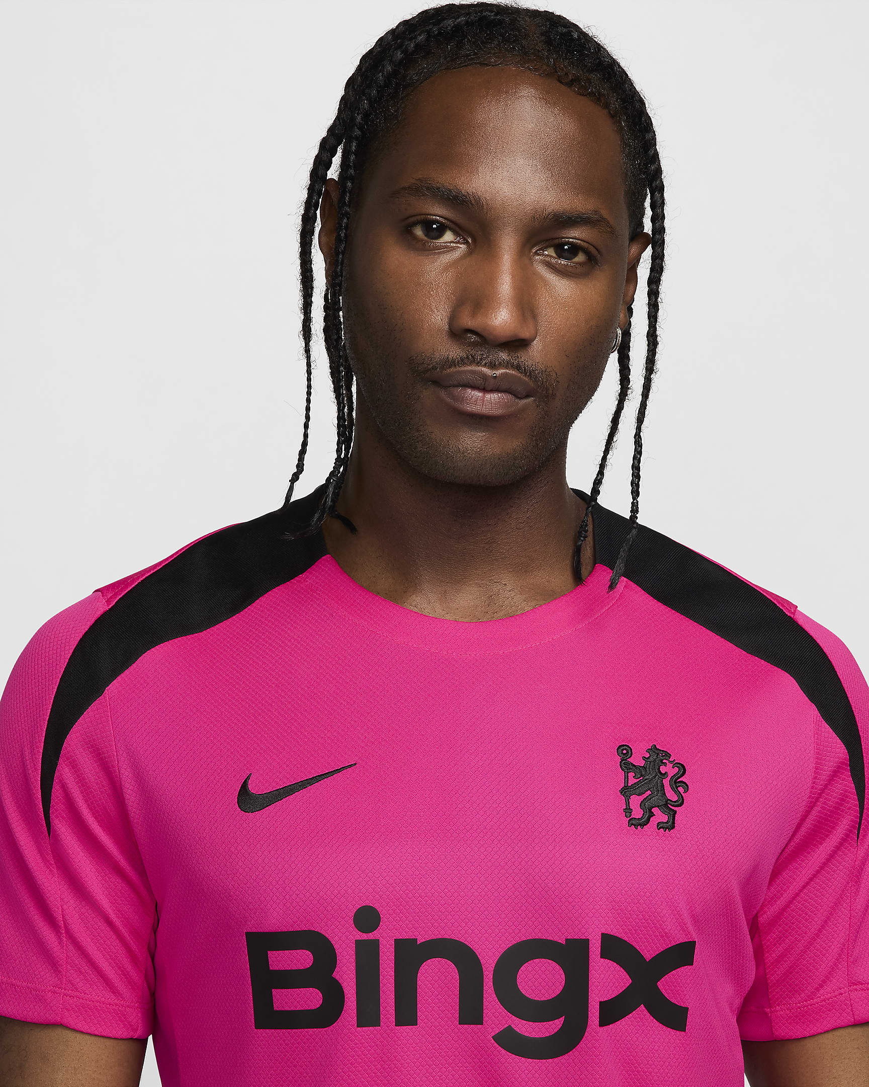 Chelsea FC Strike (tredjedrakt) Nike Dri-FIT kortermet strikket fotballoverdel til herre - Pink Prime/Pink Prime/Svart/Svart