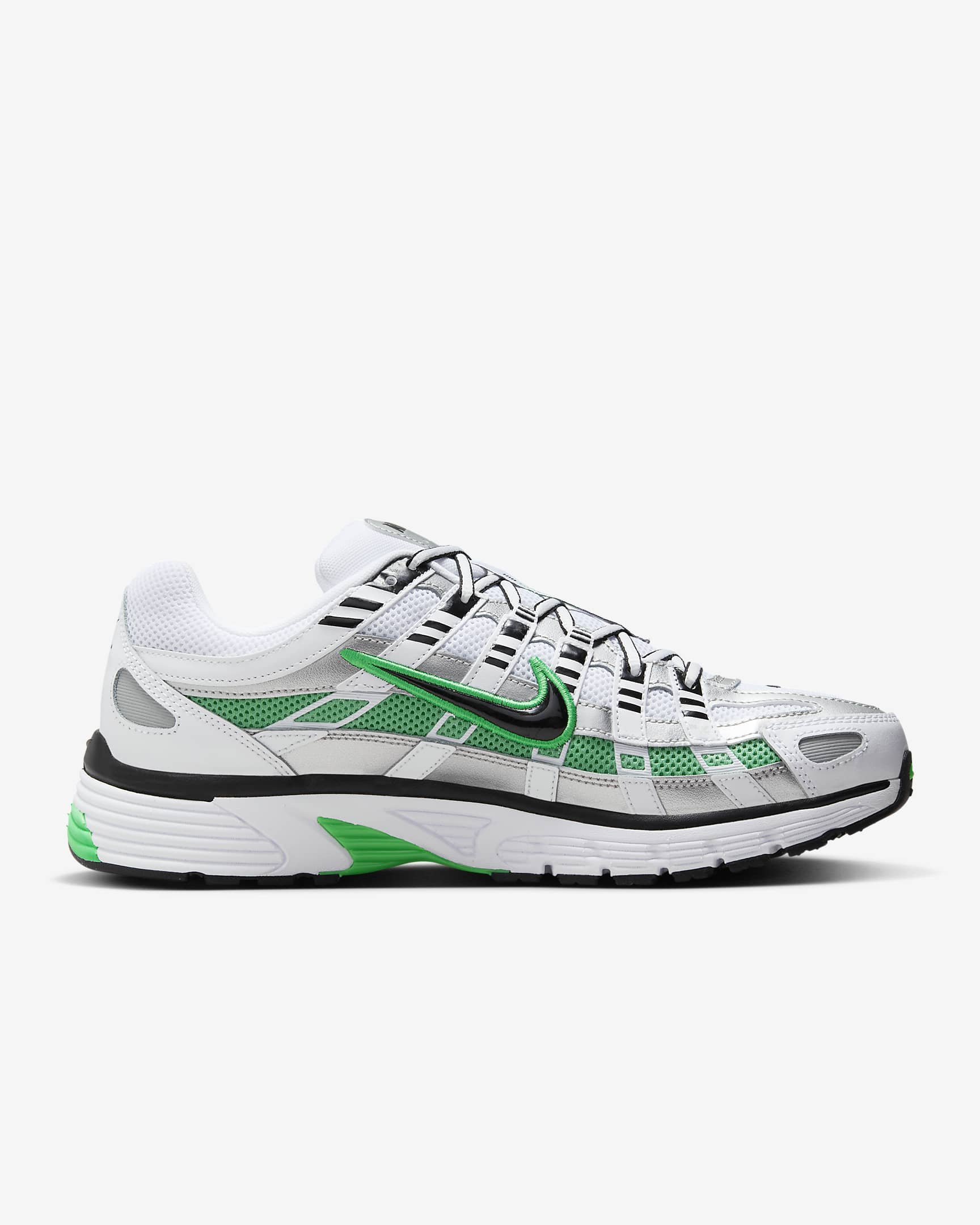 Nike P-6000 Shoes - White/Metallic Silver/Spring Green/Black