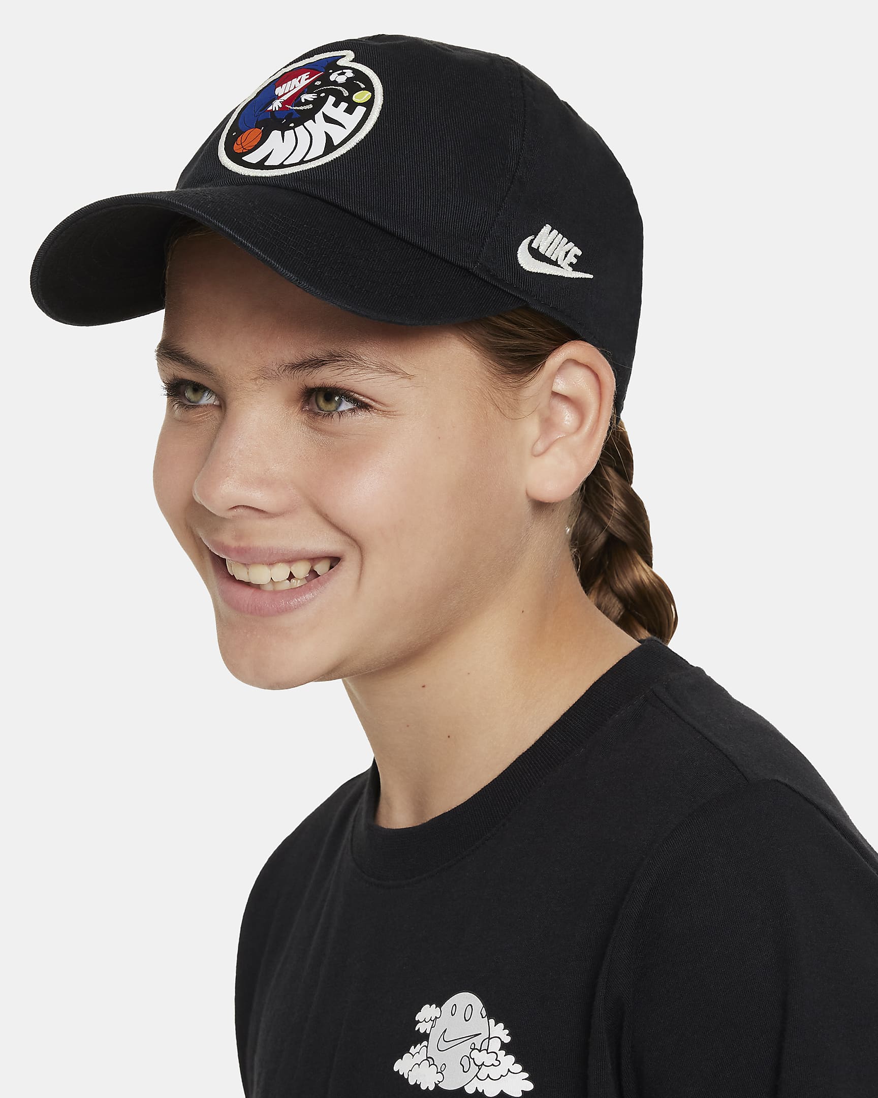 Gorra para niños talla grande Nike Club - Negro
