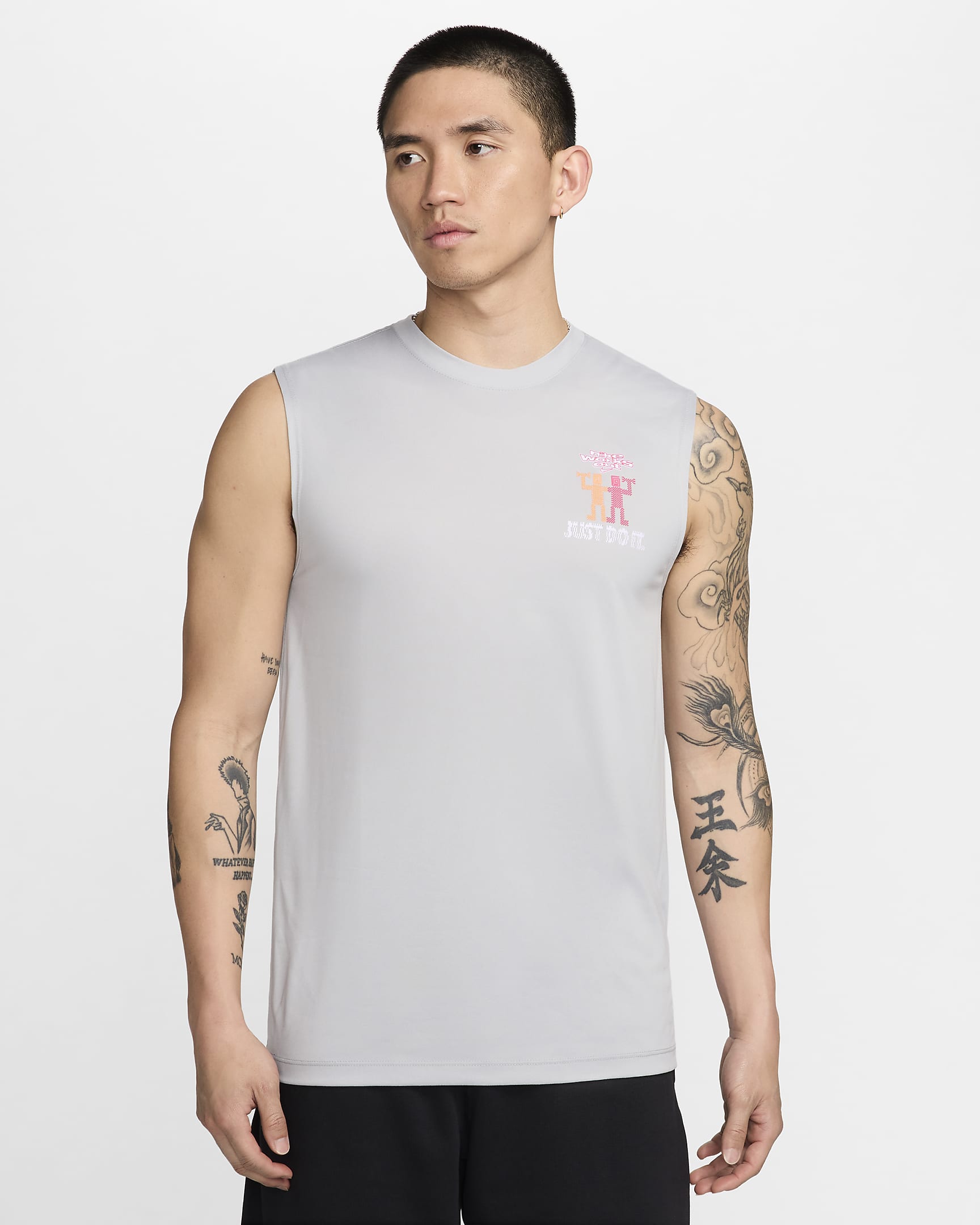 Nike Men's Dri-FIT Sleeveless Fitness T-Shirt - Light Smoke Grey