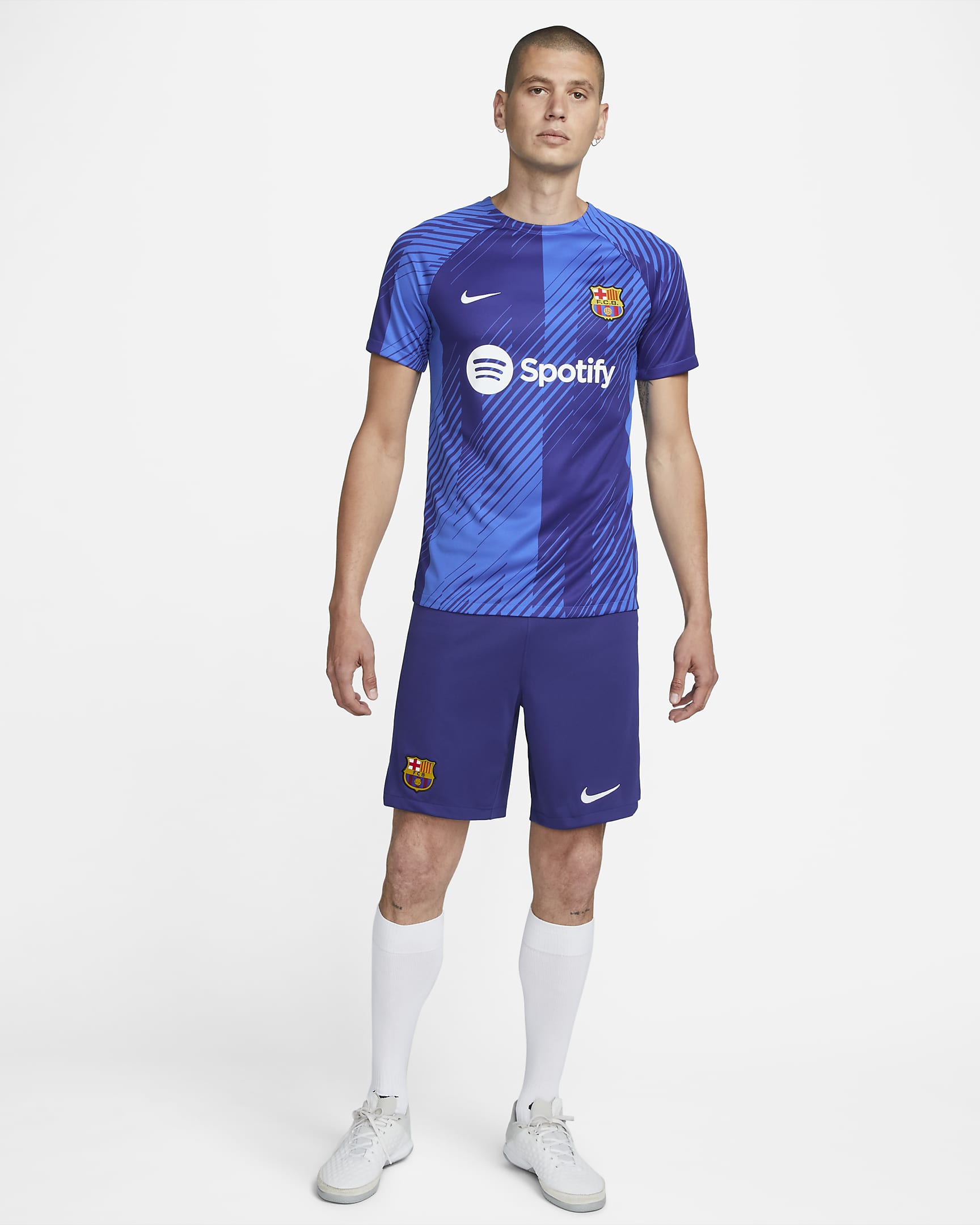 F.C. Barcelona Academy Pro Men's Nike Dri-FIT Pre-Match Football Top - Royal Blue/Royal Blue/Deep Royal Blue/White