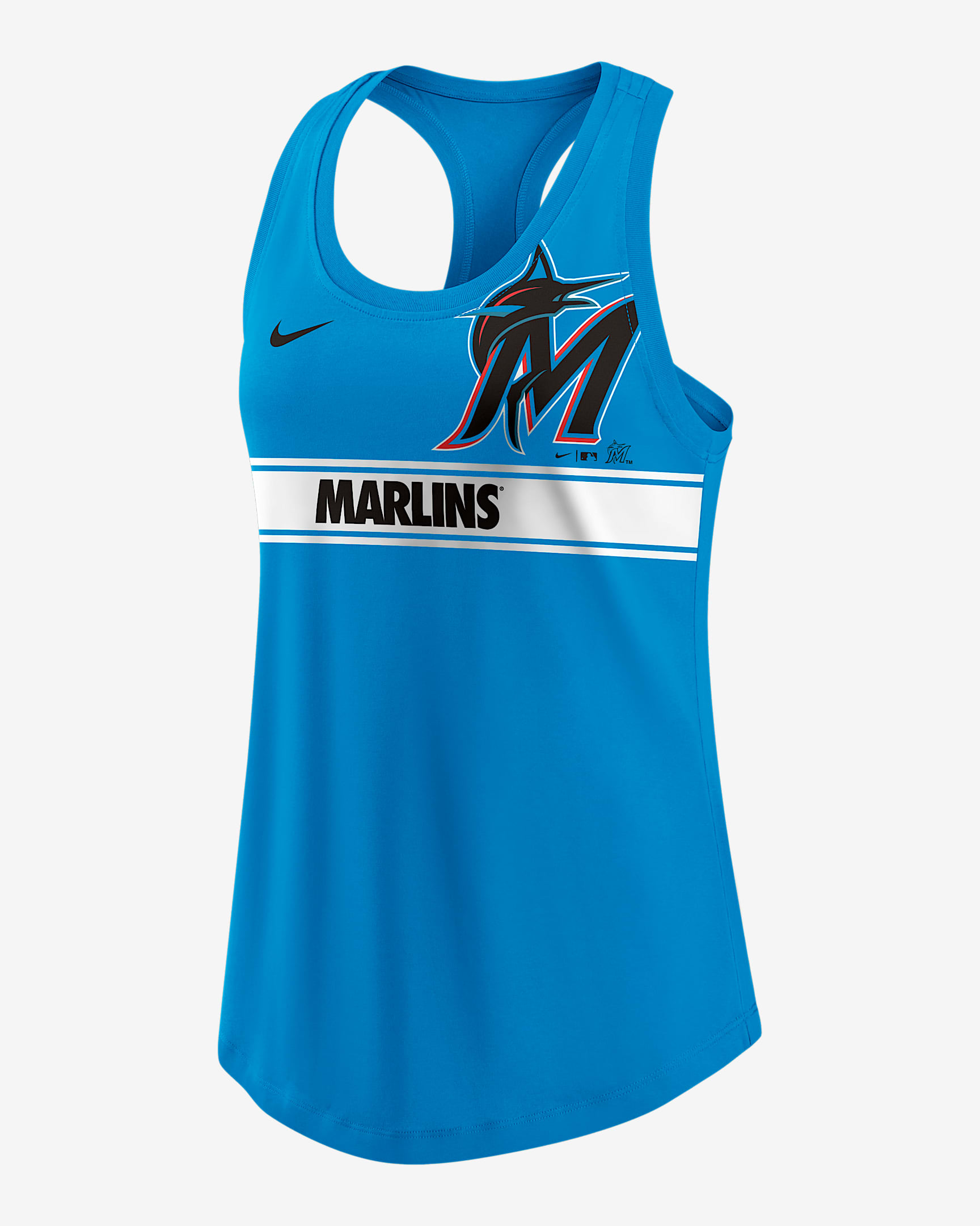 Miami Marlins Logo Women's Nike Dri-FIT MLB Racerback Tank Top - Blue