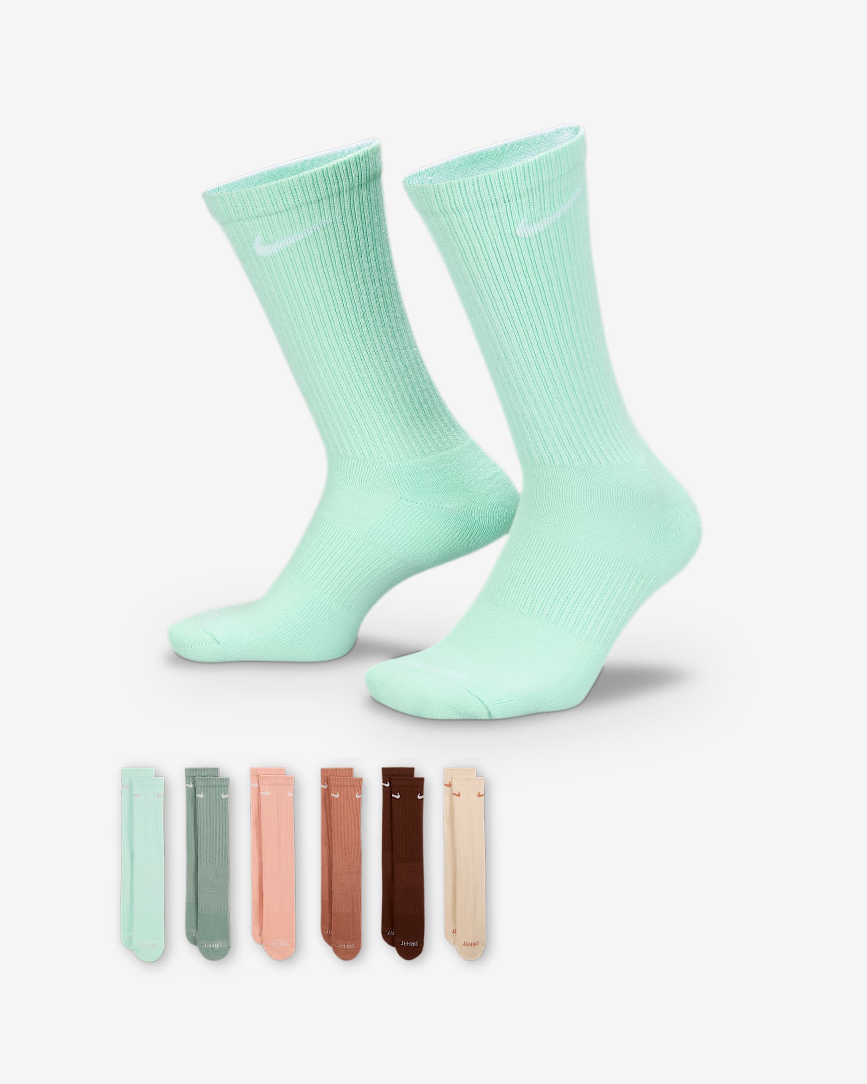 Nike Everyday Plus Cushioned Training Crew Socks (6 Pairs) - Multi-Colour