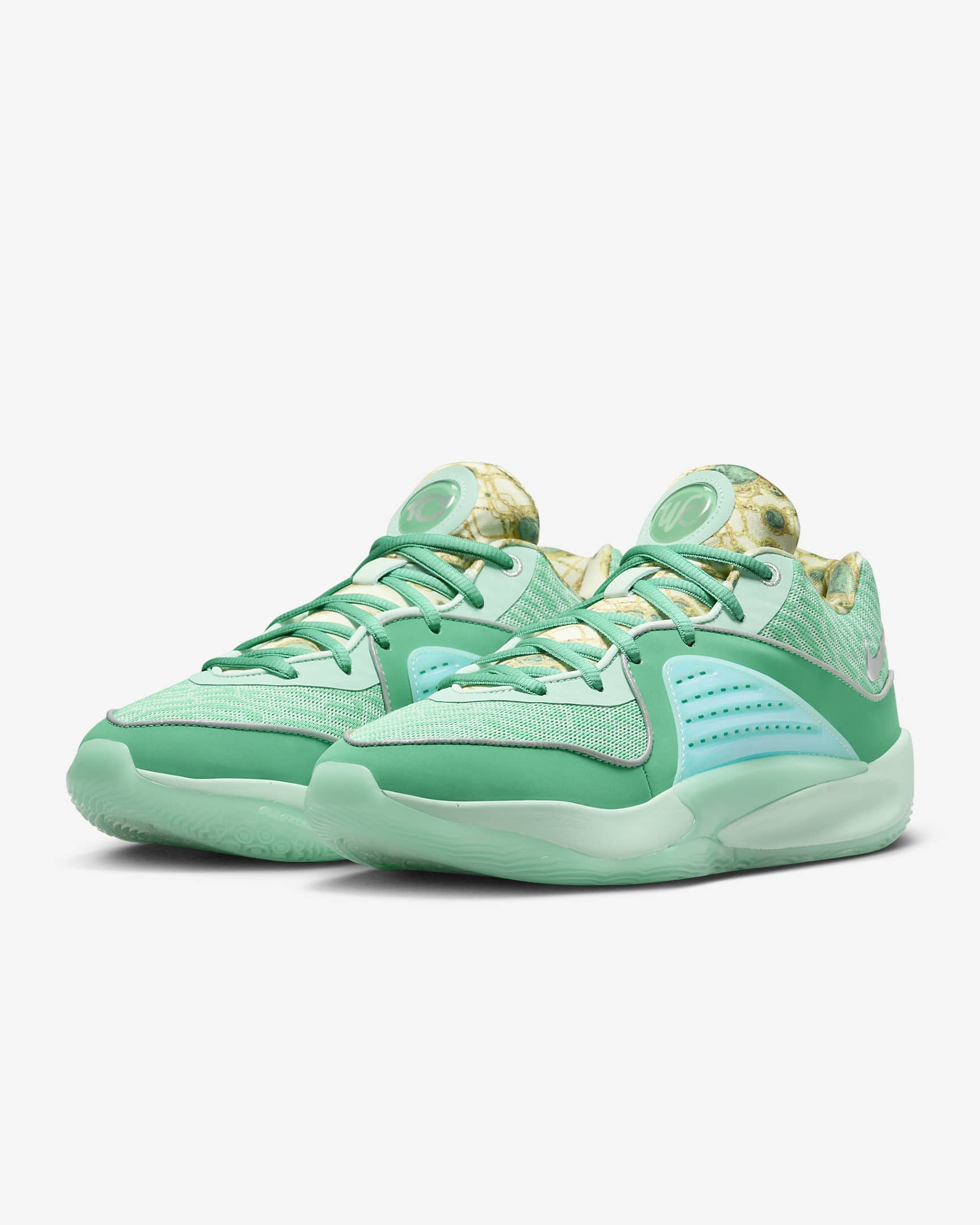 Calzado de básquetbol KD16 "Wanda" - Espuma menta/Esmeralda creciente/Verde estadio/Plata metalizado