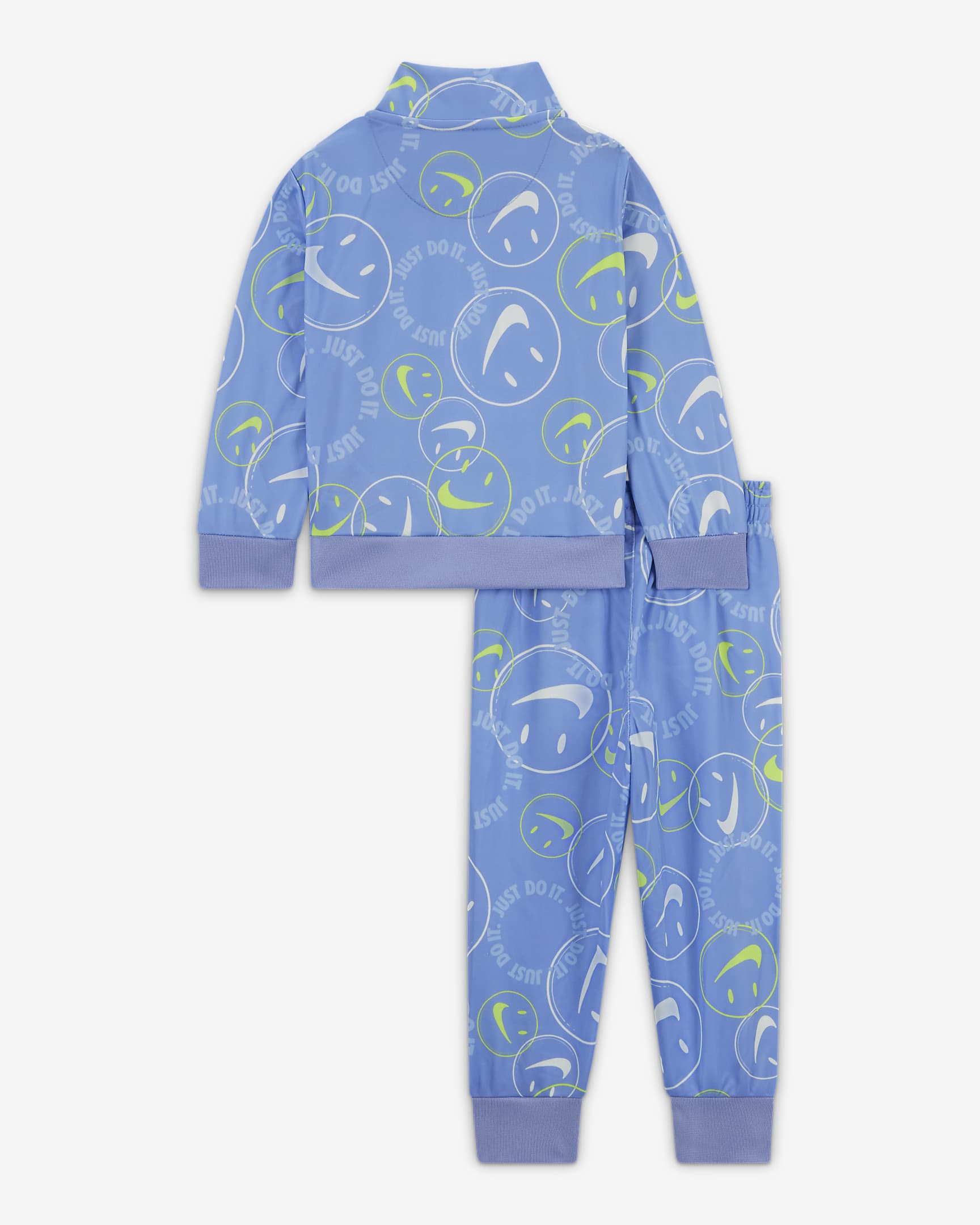 Conjunto de entrenamiento para bebé Nike Smiley Swoosh Printed Tricot Set - Cardo claro