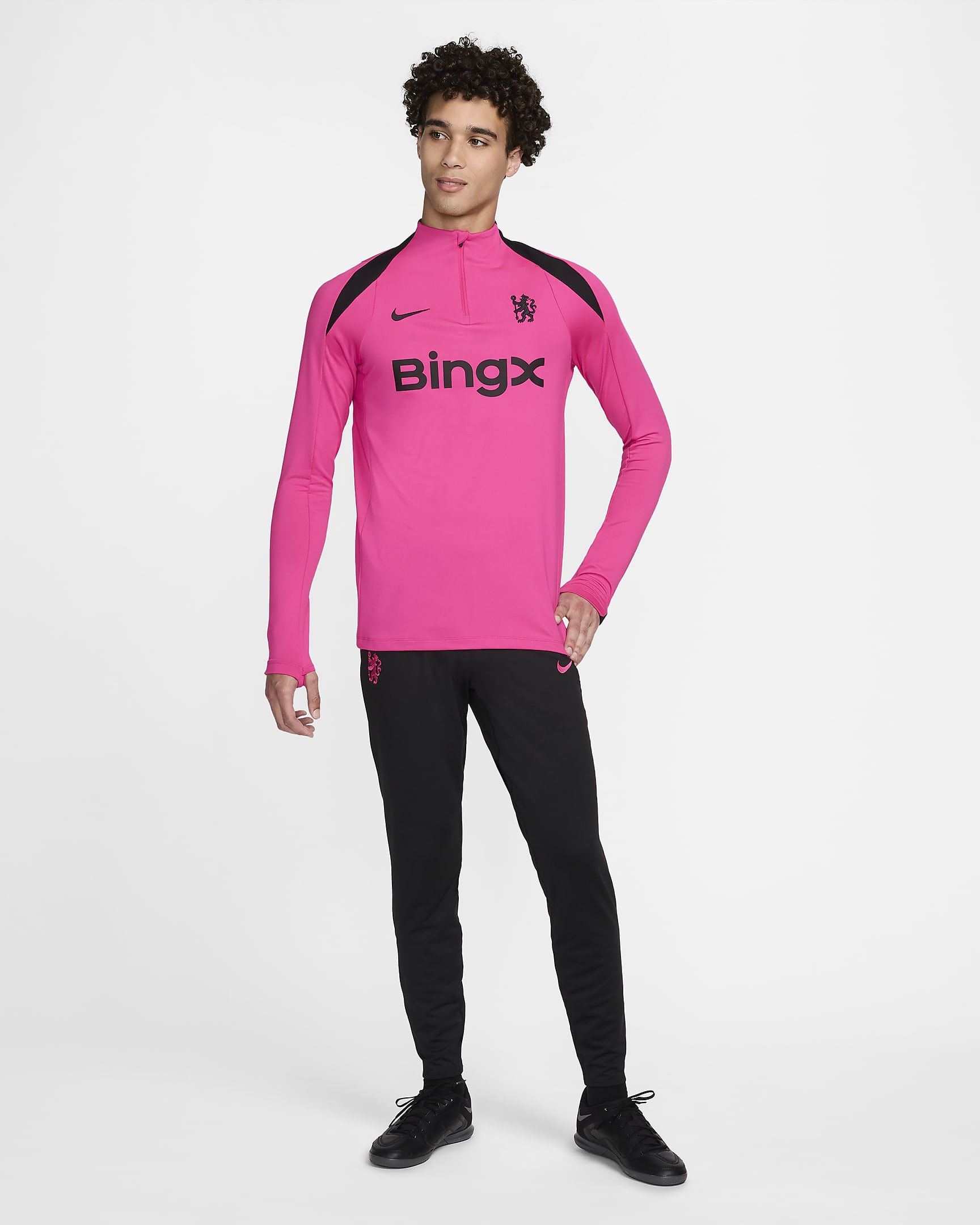 Chelsea FC Strike (tredjedrakt) Nike Dri-FIT fotballtreningsoverdel til herre - Pink Prime/Svart