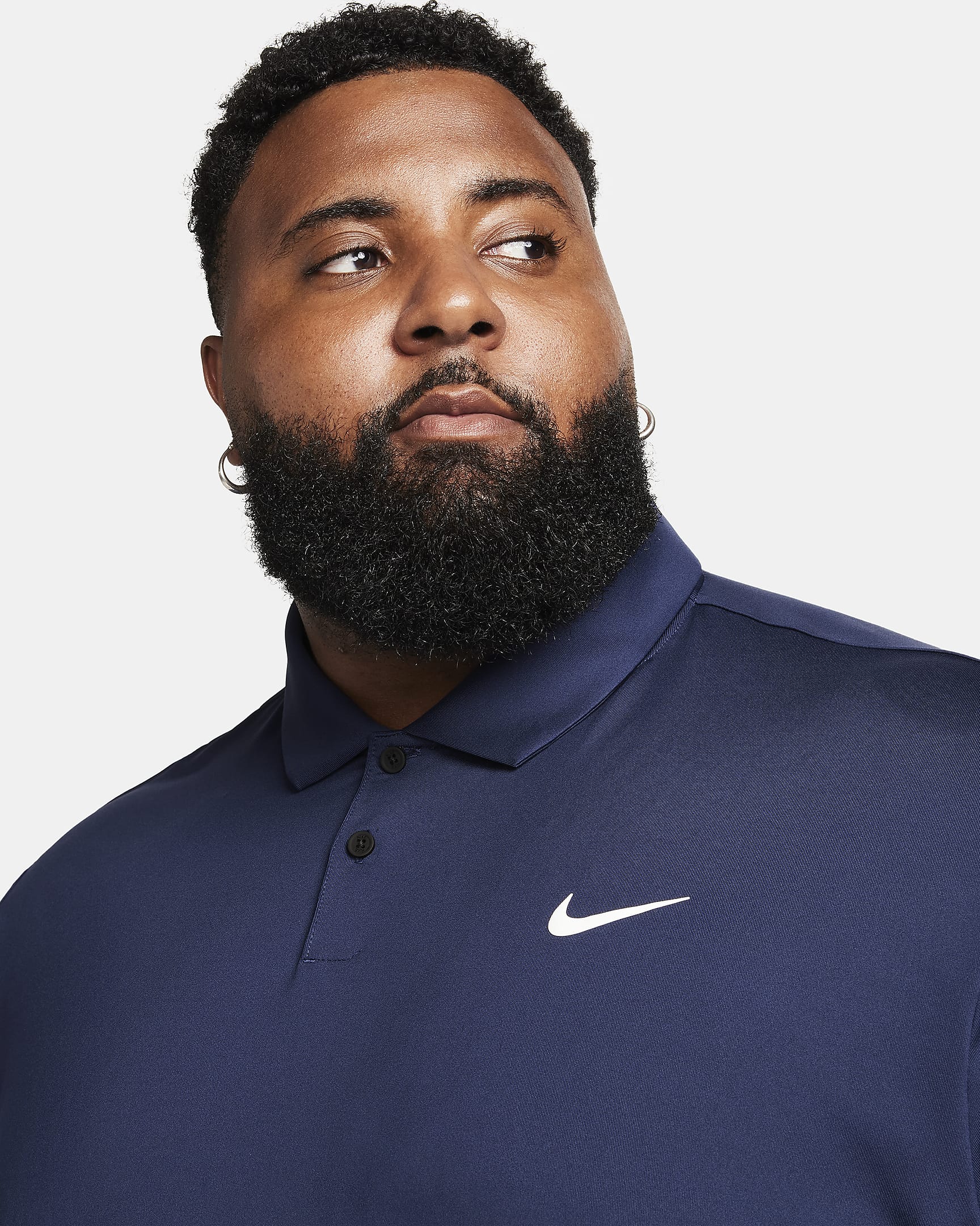 Nike Dri-FIT Tour egyszínű, galléros férfi golfpóló - Midnight Navy/Fehér