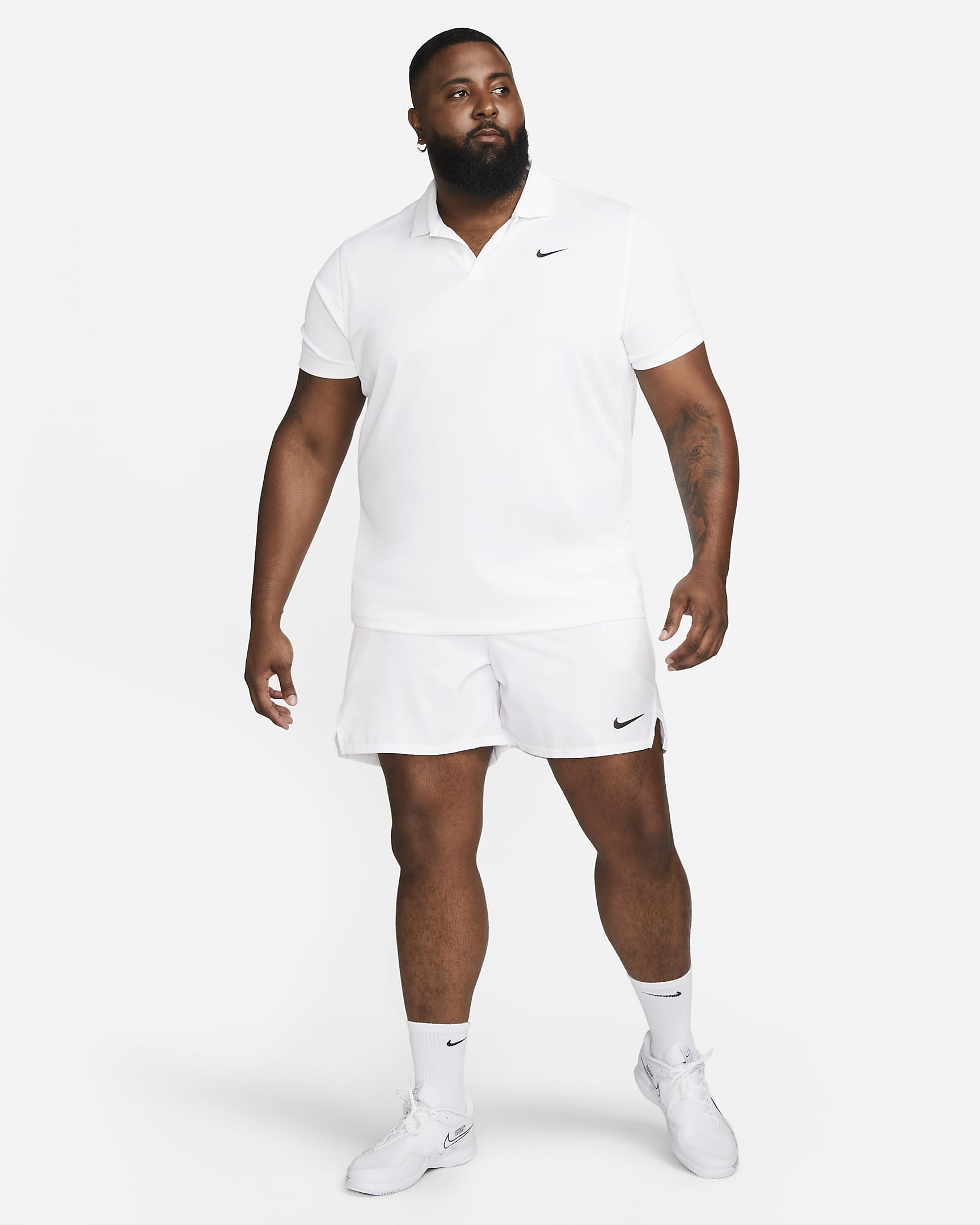 NikeCourt Dri-FIT Erkek Tenis Polo Üst - Beyaz/Siyah