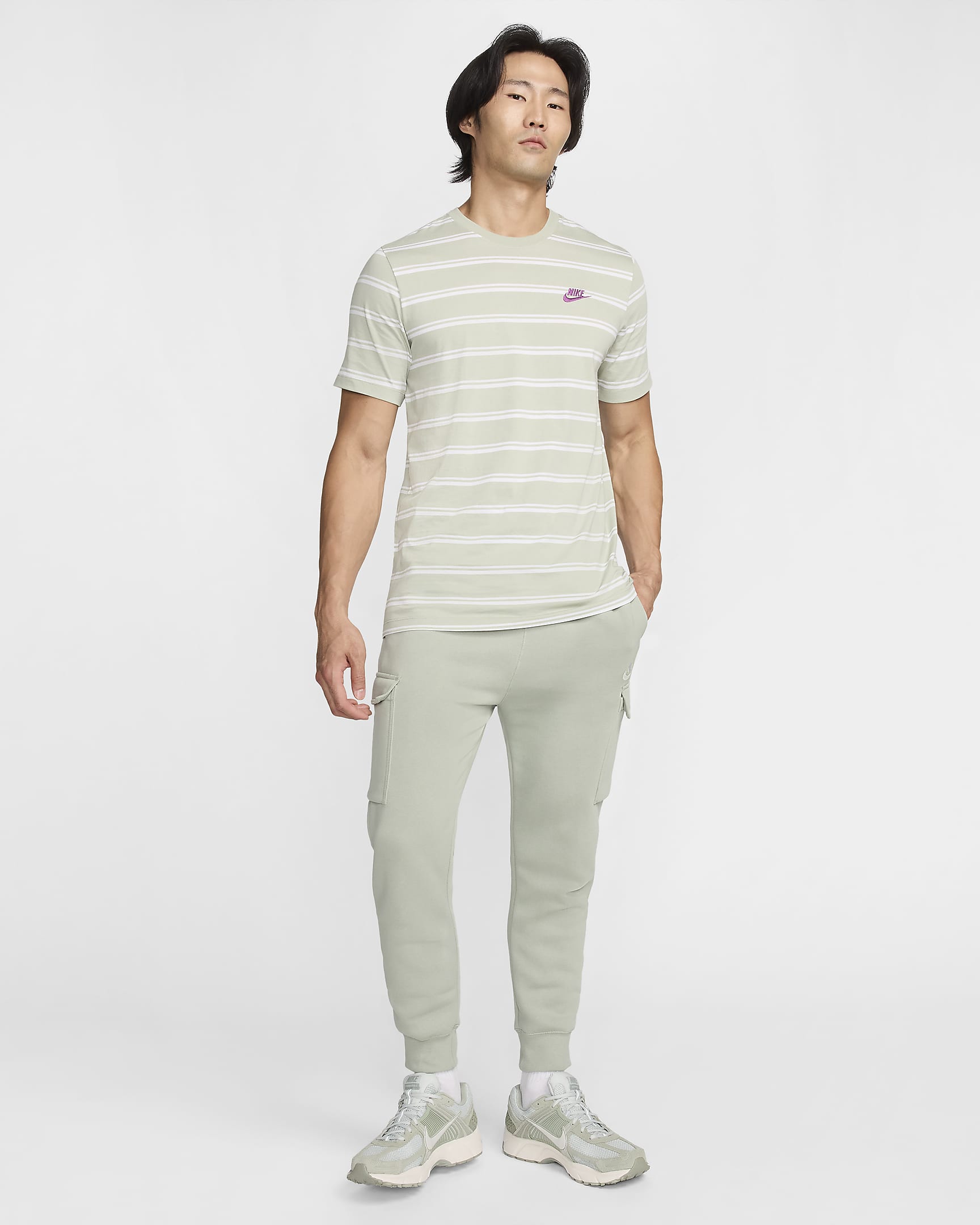 Nike Sportswear Men's Striped T-Shirt - Jade Horizon