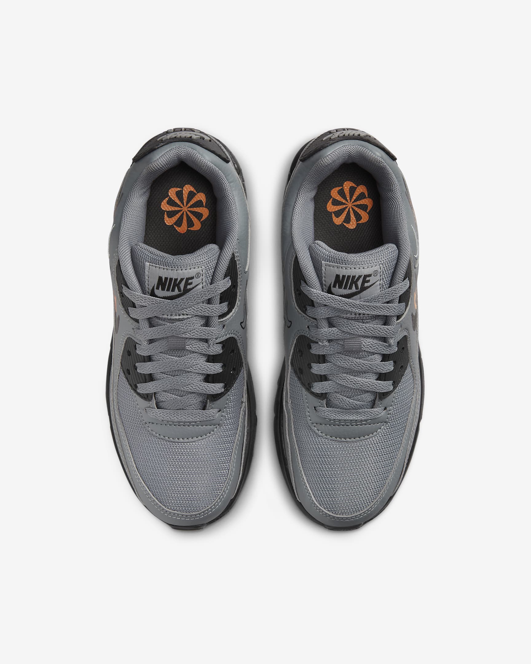 Sko Nike Air Max 90 Next Nature för ungdom - Smoke Grey/Bright Mandarin/Medium Ash/Svart