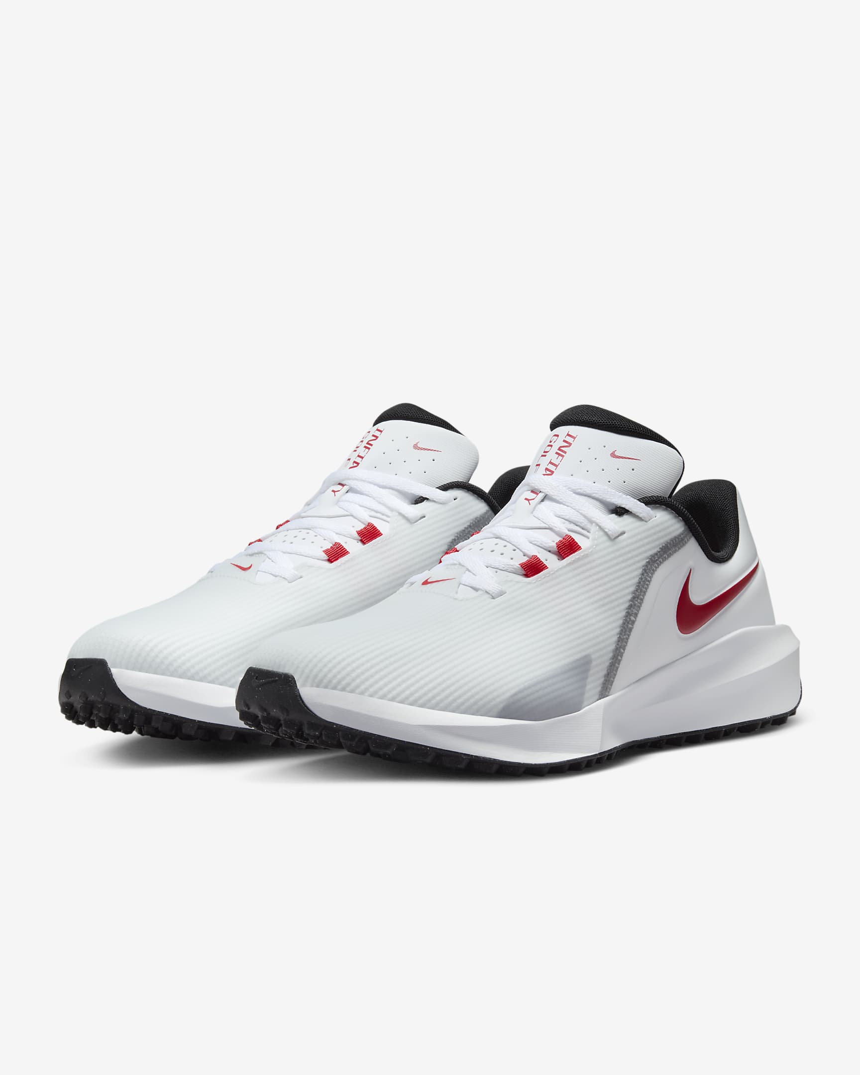 Nike Infinity G NN Zapatillas de golf - Blanco/Pure Platinum/Negro/University Red