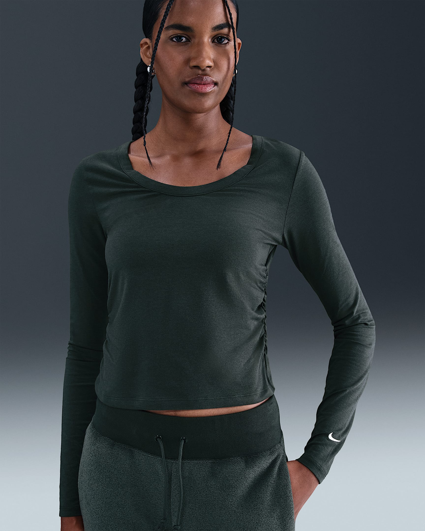 Nike Sportswear Chill Knit Women's Long-Sleeve Top - Seaweed/Sail