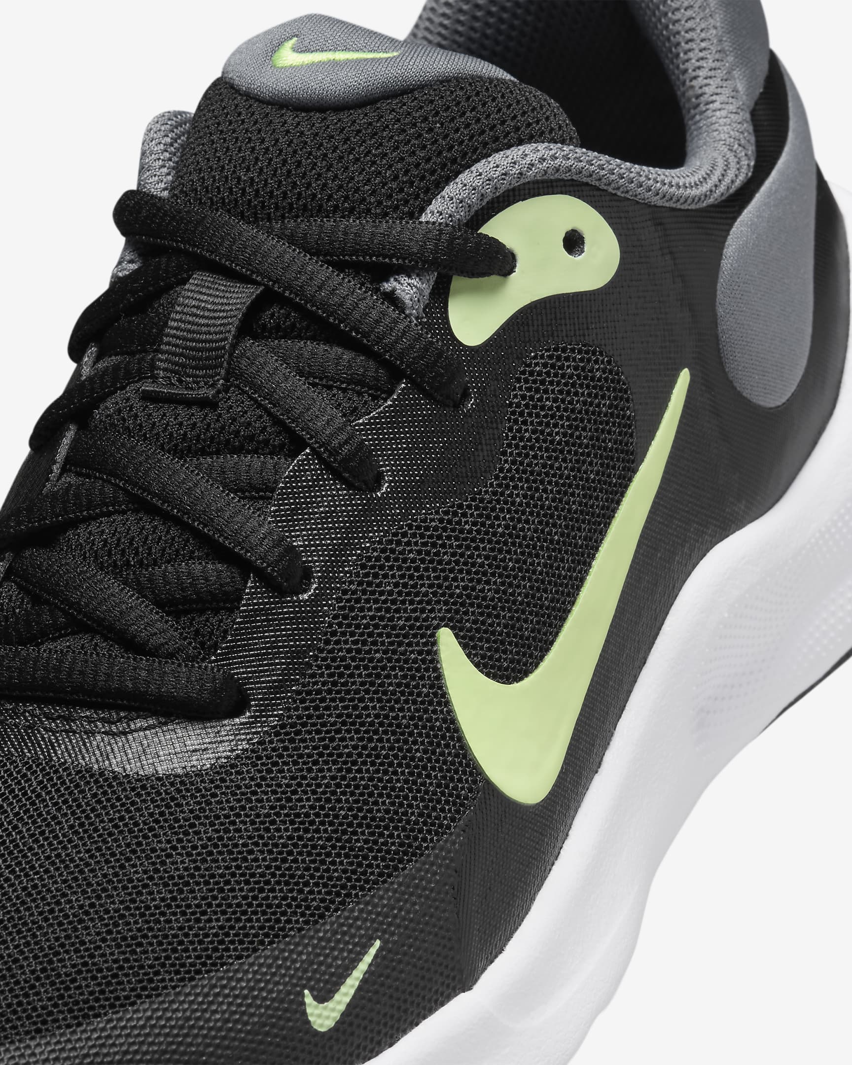 Nike Revolution 7 Older Kids' Running Shoes - Black/Smoke Grey/White/Barely Volt