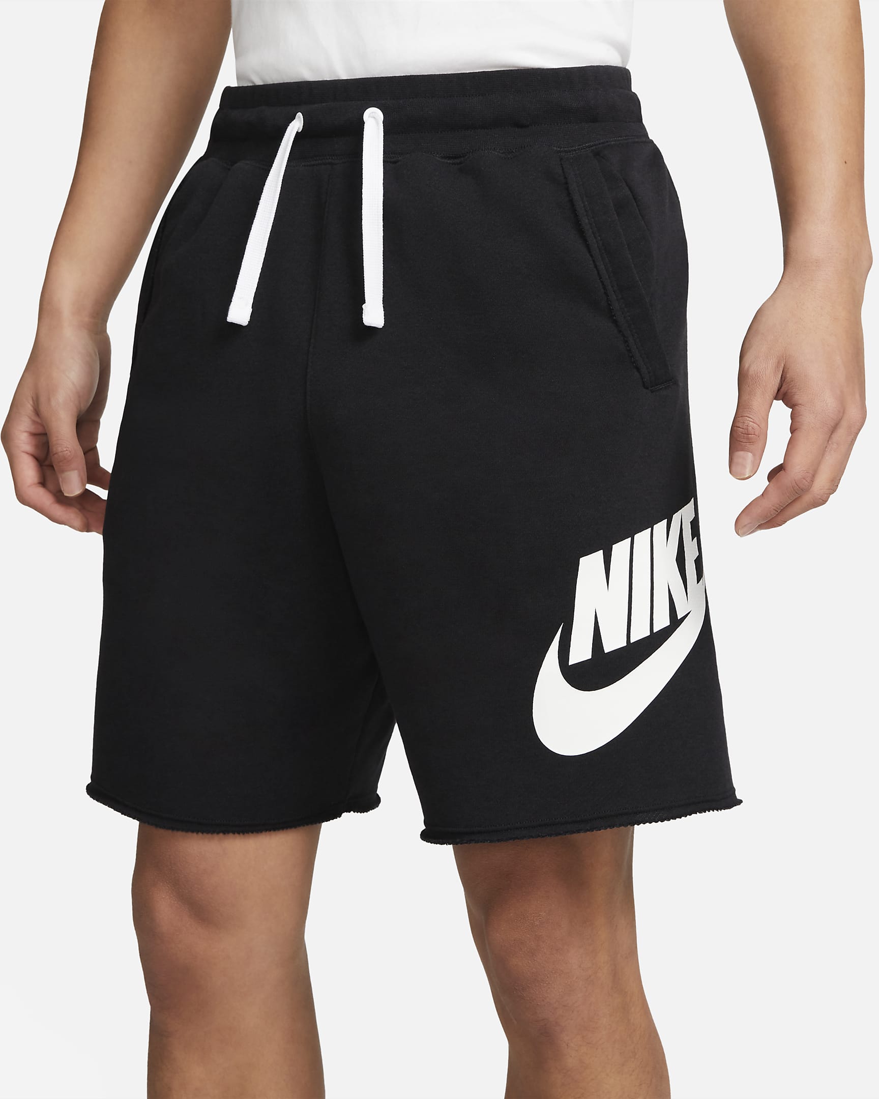 Nike Club Alumni Men's French Terry Shorts - Black/White/White