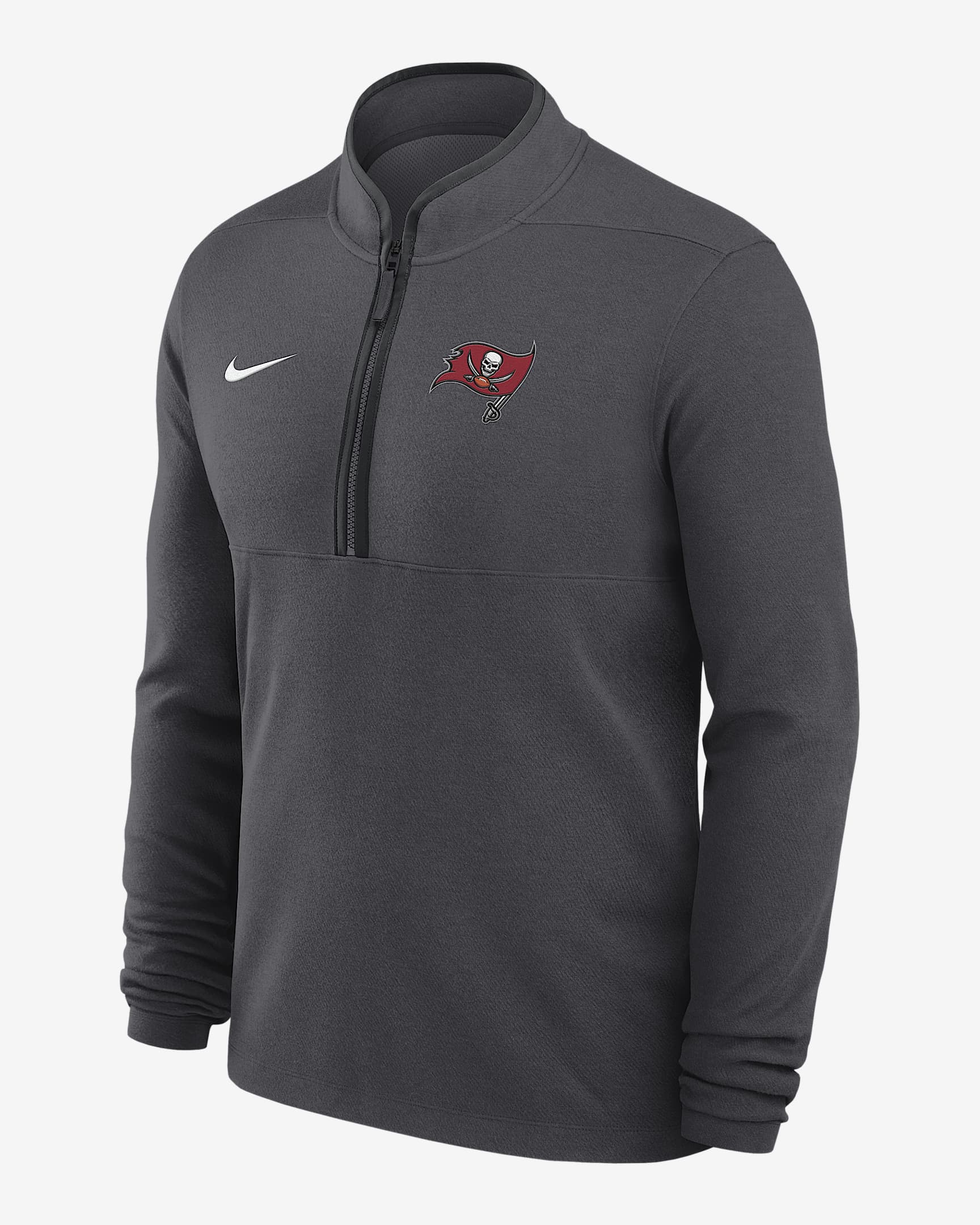 Playera de manga larga Nike Dri-FIT de la NFL de medio cierre para hombre Tampa Bay Buccaneers Logo Victory - Antracita