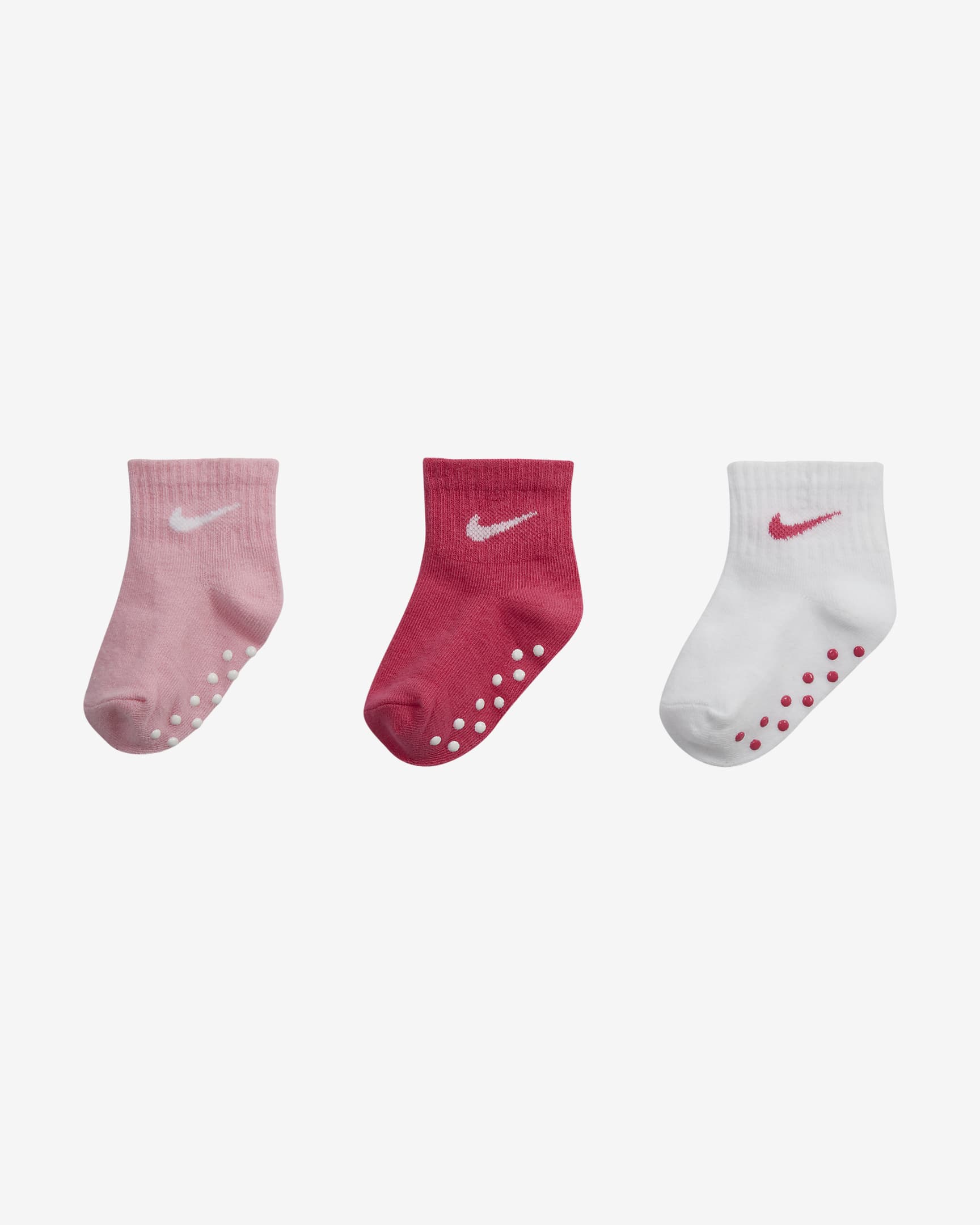 Nike Baby Swoosh Ankle Gripper Socks (3-Pairs) - Multi-Colour/Hyper Pink