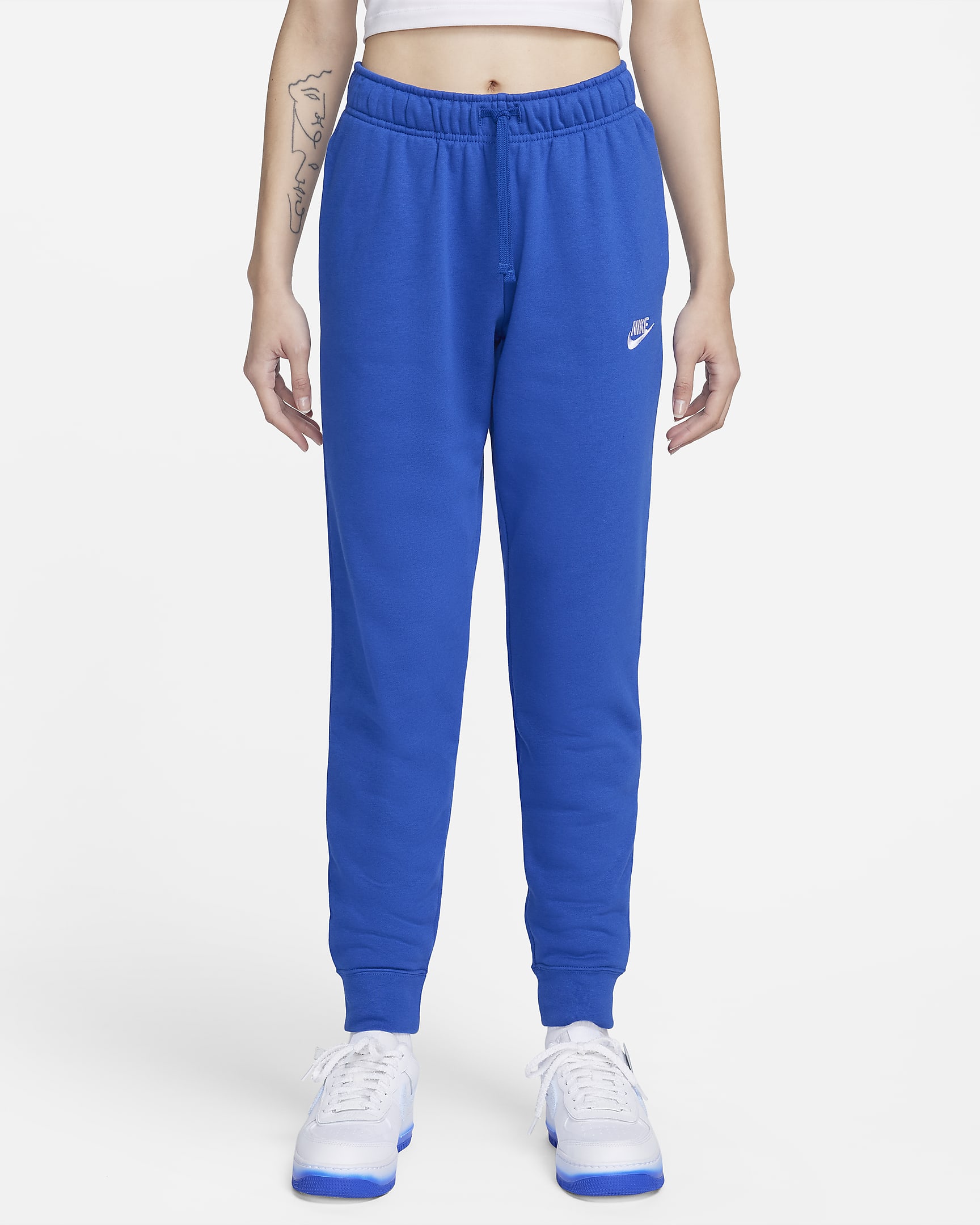 Nike Sportswear Club Fleece Women's Mid-Rise Joggers - Game Royal/White