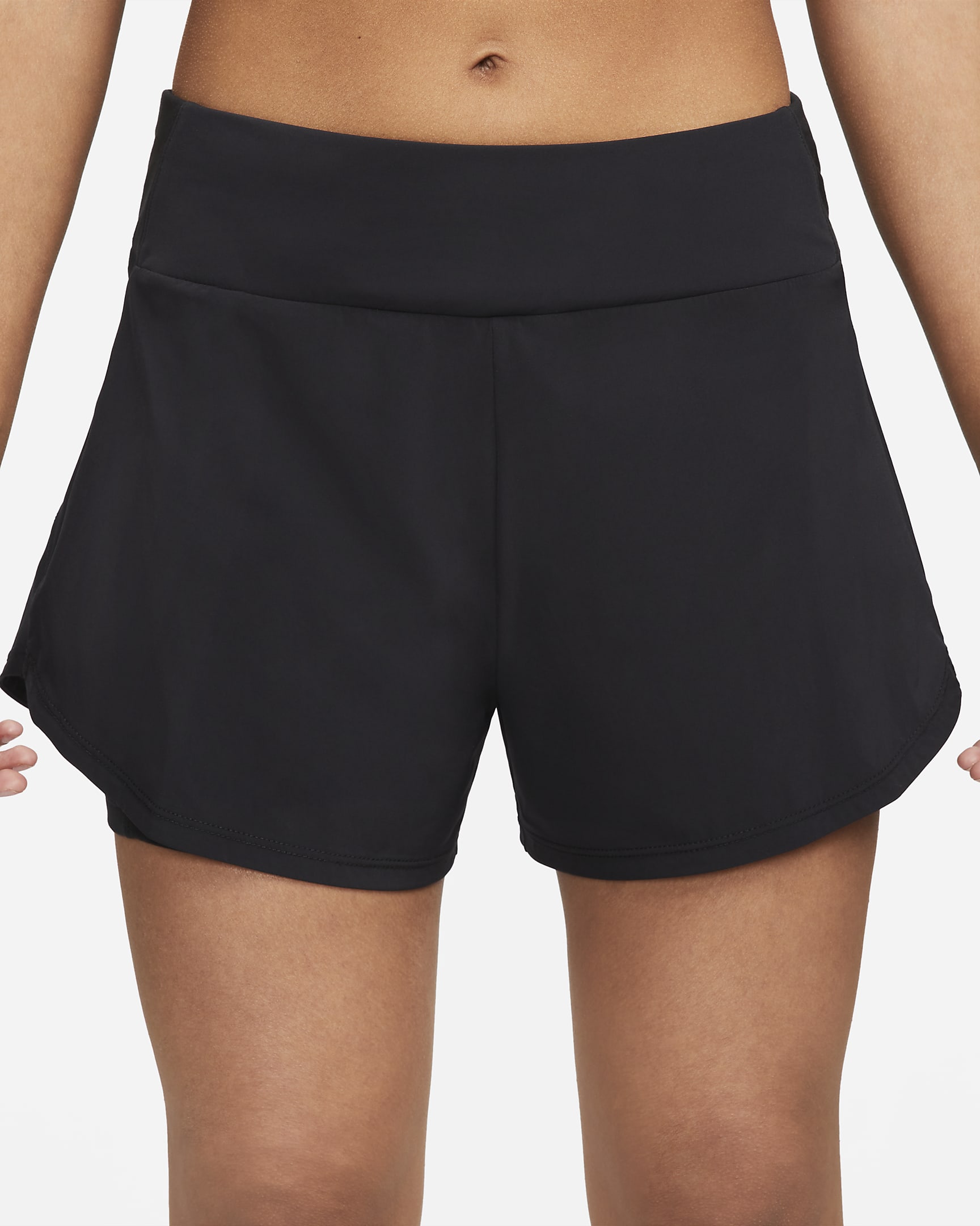 Nike Dri-FIT Bliss 2-in-1-Shorts mit mittelhohem Bund für Damen (ca. 7,5 cm) - Schwarz