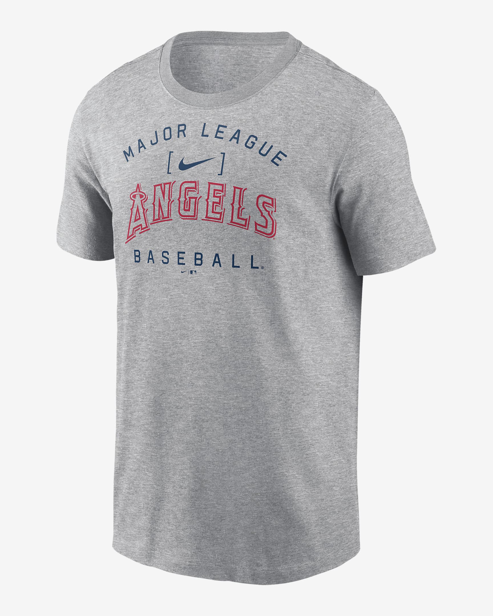 Playera Nike de la MLB para hombre Los Angeles Angels Home Team Athletic Arch - Carbón jaspeado