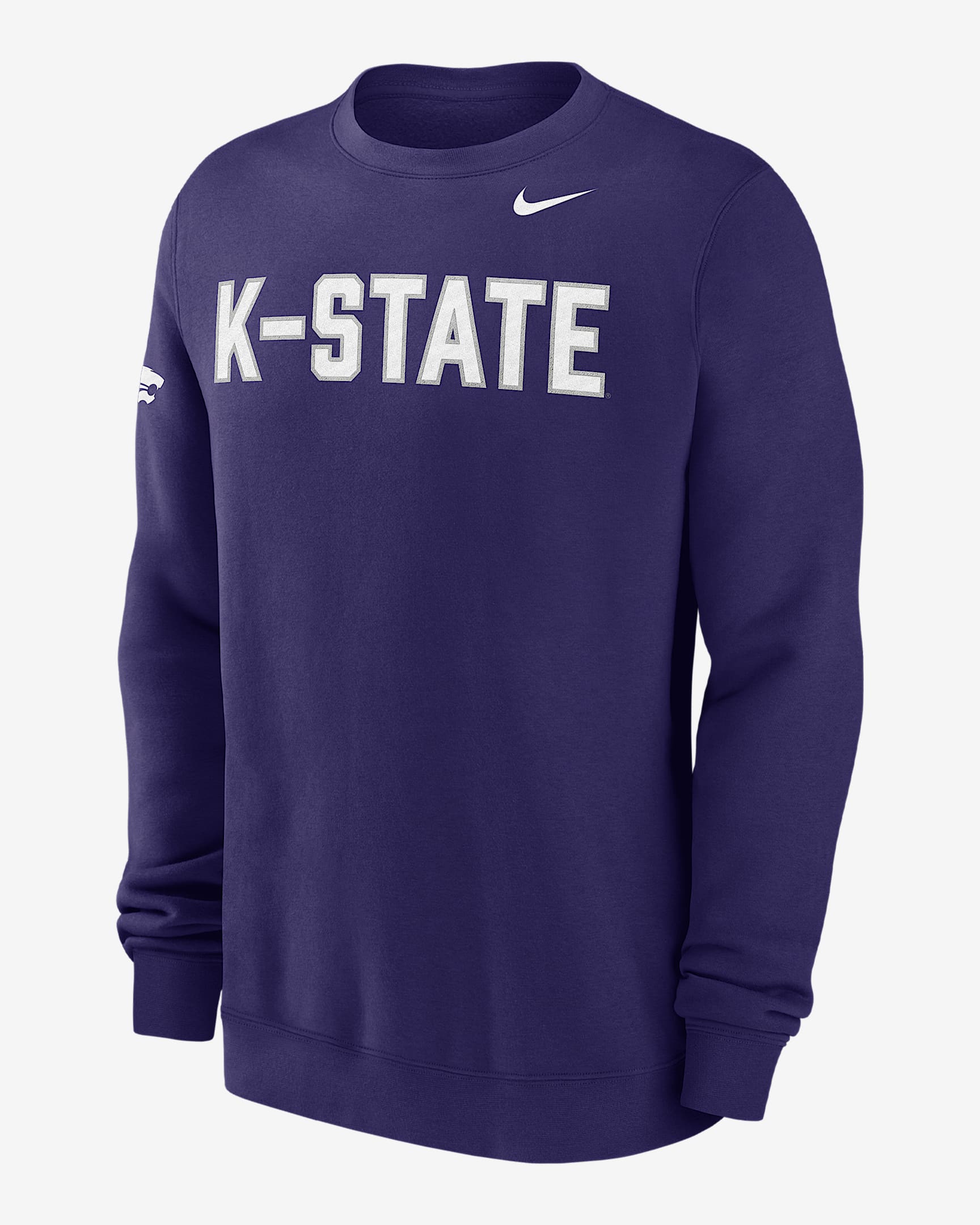 Kansas State Club Fleece Men's Nike College Crew-Neck Sweatshirt - New Orchid