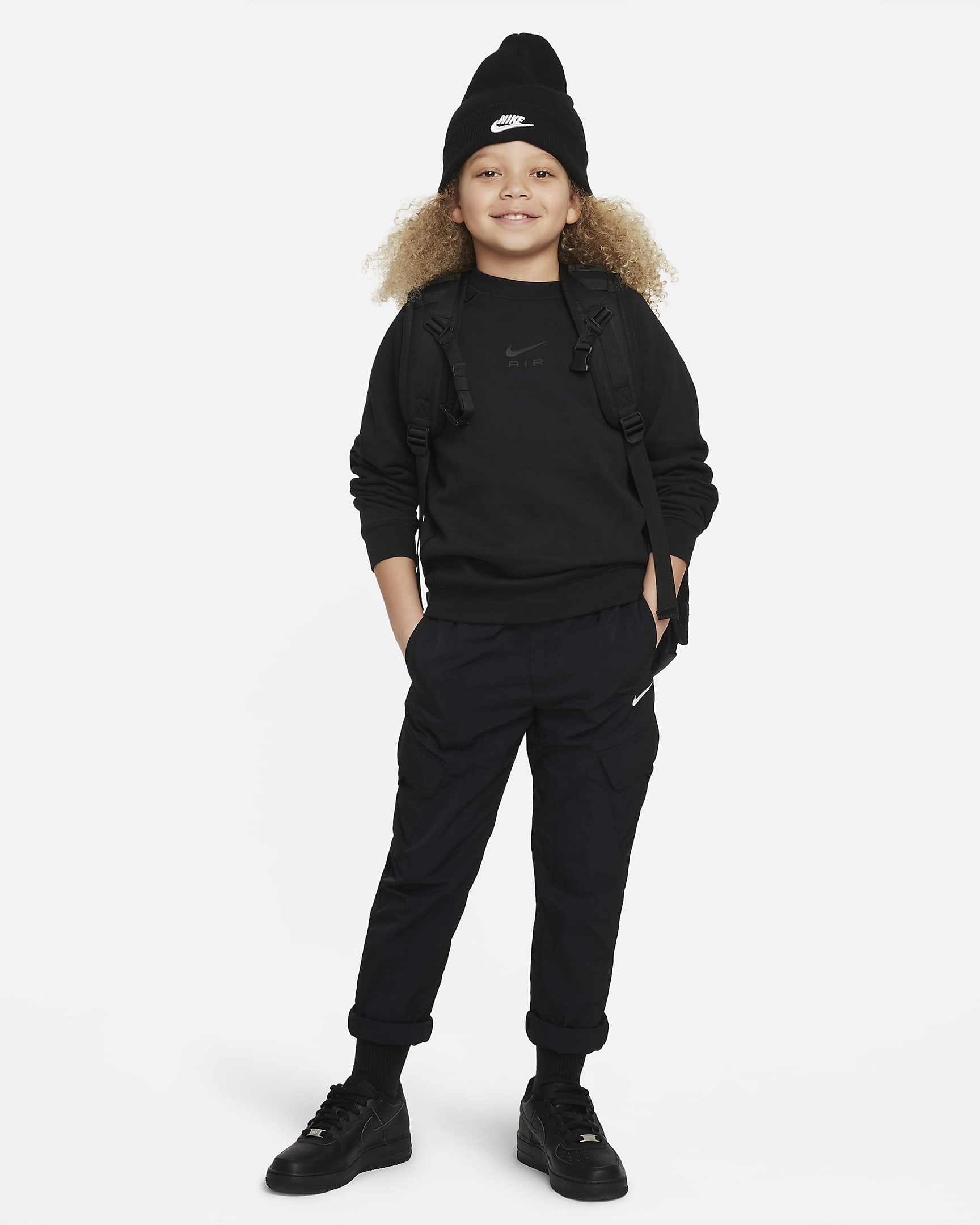 Nike Air Big Kids' Sweatshirt - Black/Black