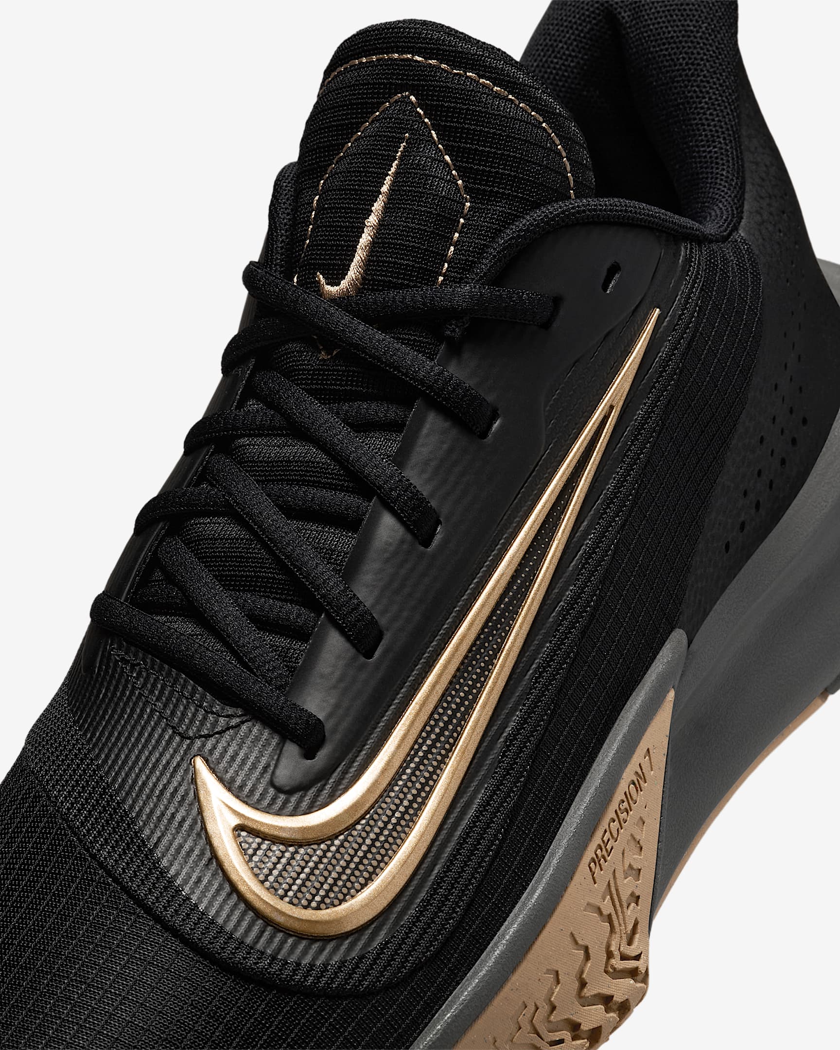 Nike Precision 7 Men's Basketball Shoes - Black/Parachute Beige/Iron Grey/Metallic Gold