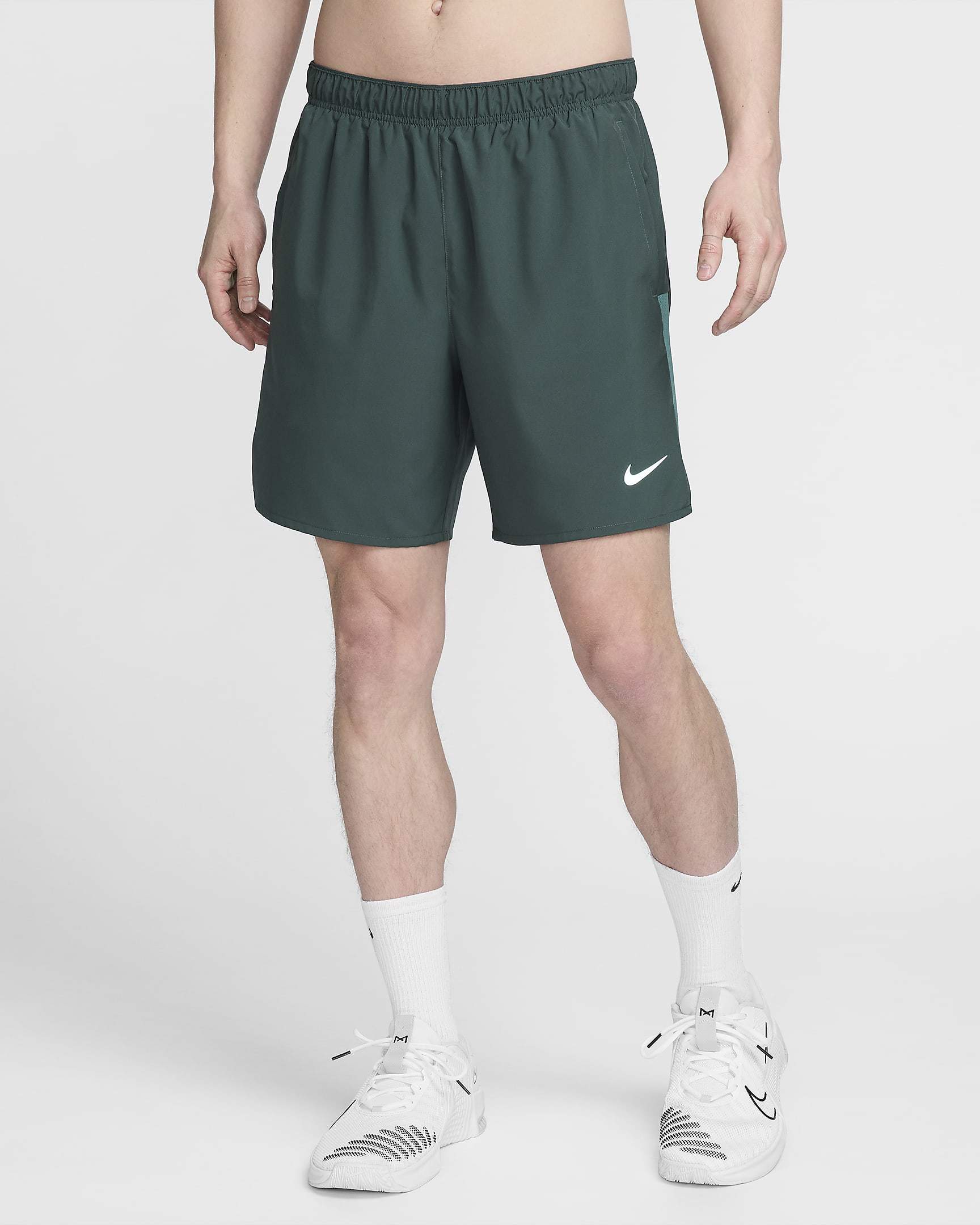 Nike Challenger Men's Dri-FIT 18cm (approx.) 2-in-1 Running Shorts - Vintage Green/Bicoastal/Black