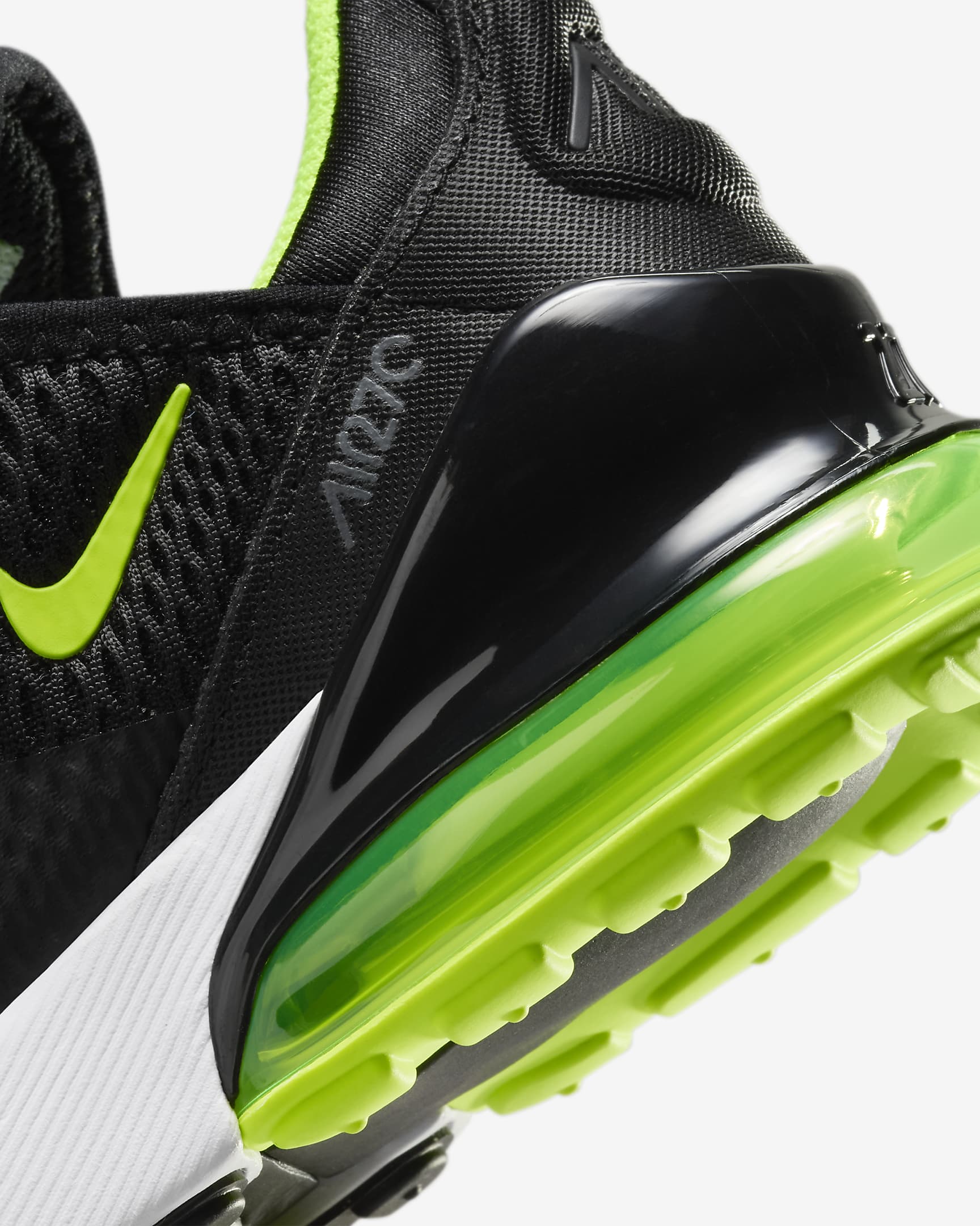 Tenis para niños de preescolar Nike Air Max 270 - Negro/Relámpago/Blanco/Volt