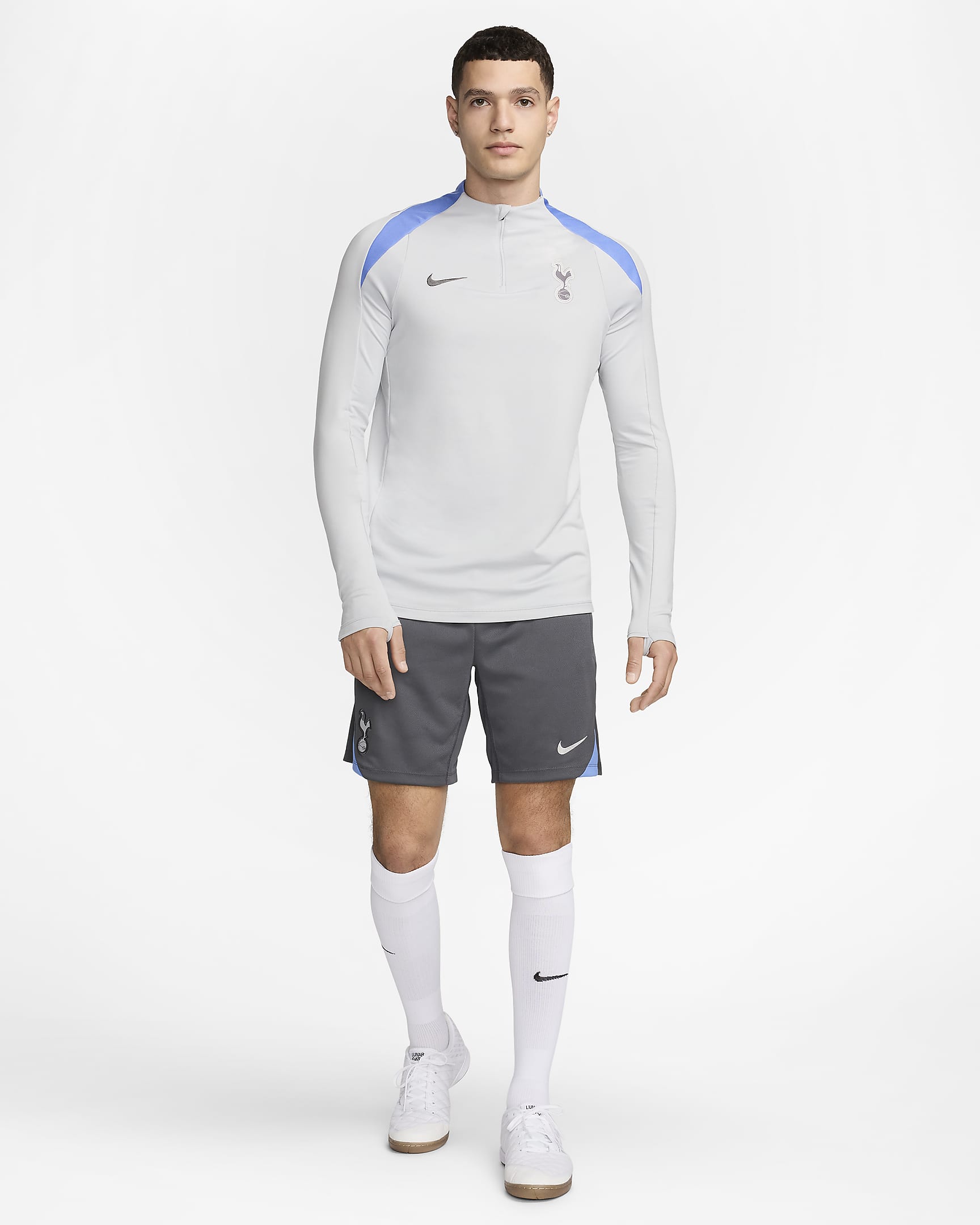 Męskie spodenki piłkarskie z dzianiny Nike Dri-FIT Tottenham Hotspur Strike - Dark Grey/Polar/Grey Fog