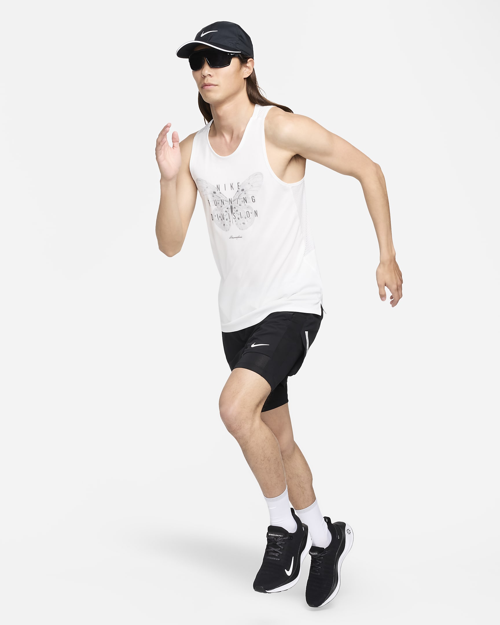 Nike Rise 365 Running Division Men's Dri-FIT Running Tank Top - Summit White/Bicoastal/Black