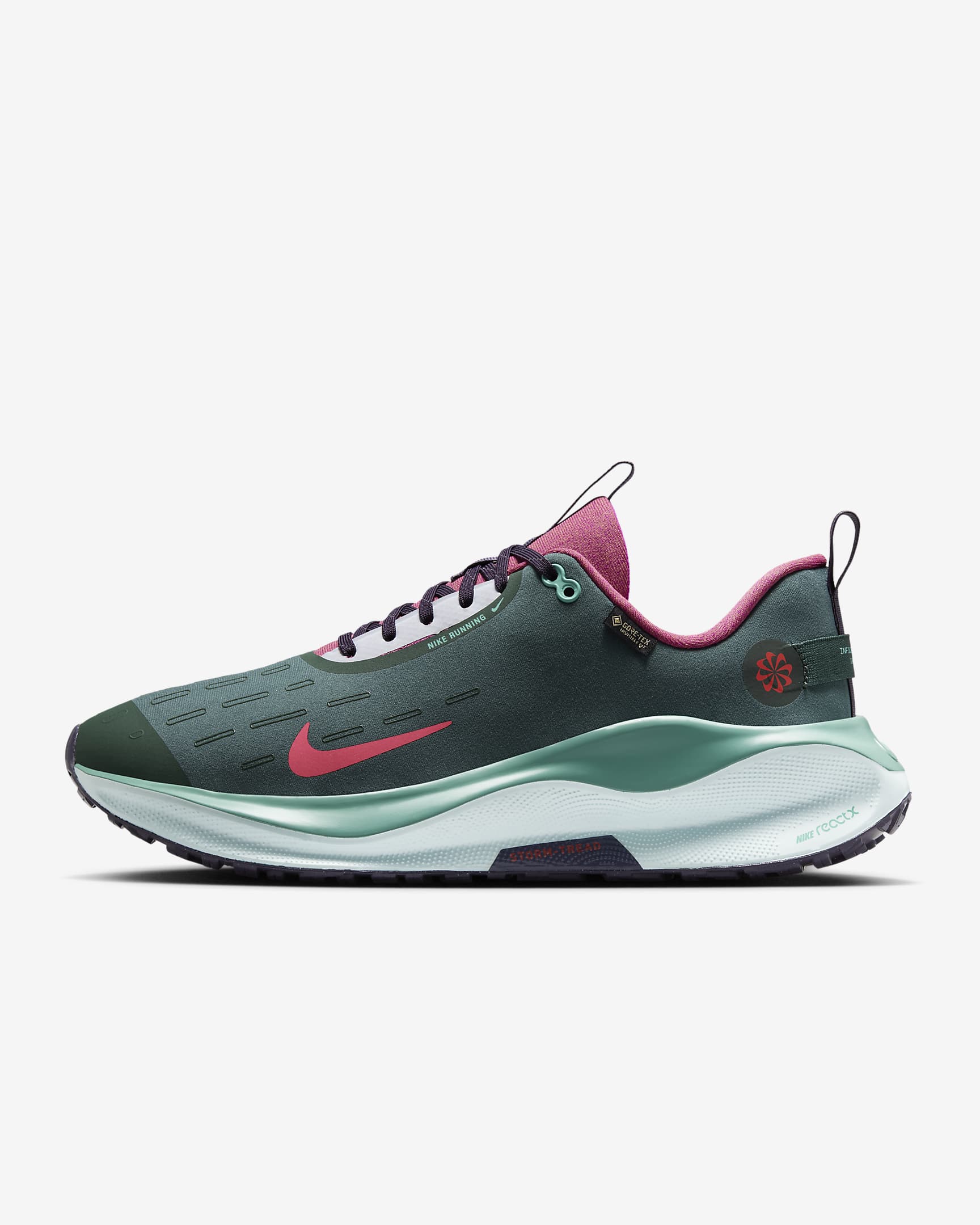 Nike InfinityRN 4 GORE-TEX Zapatillas de running para asfalto impermeables - Hombre - Vintage Green/Dark Raisin/Green Frost/Carmesí brillante