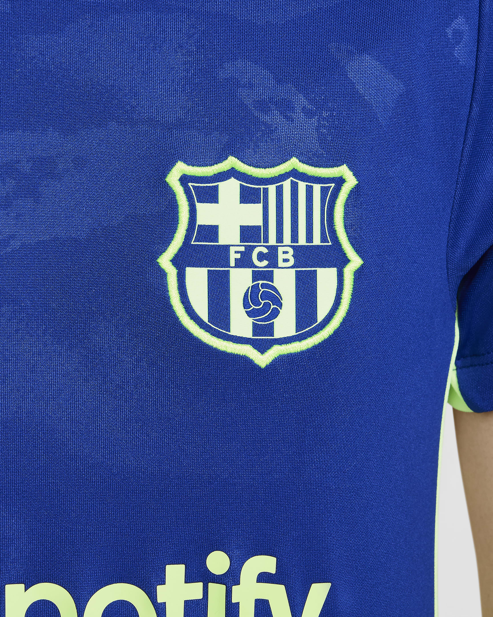 Předzápasové fotbalové tričko Nike Dri-FIT FC Barcelona Academy Pro Third pro větší děti - Old Royal/Old Royal/Lime Blast/Lime Blast