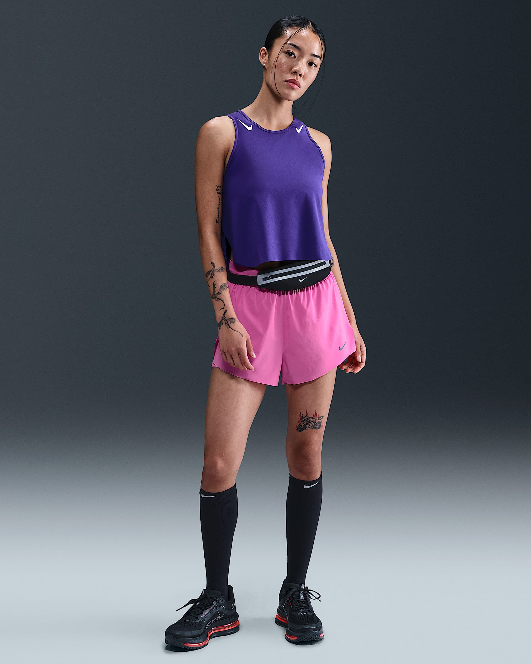 Nike Swift Women's Dri-FIT Mid-Rise 2-in-1 Running Shorts - Playful Pink