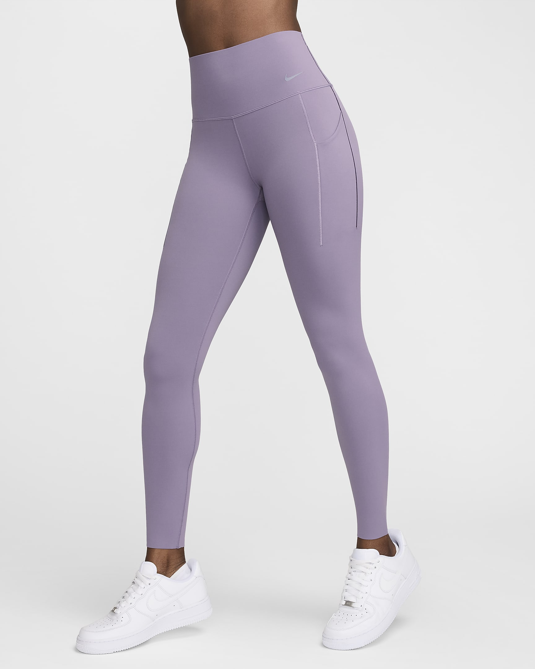 Leggings a todo o comprimento de cintura subida e suporte médio com bolsos Nike Universa para mulher - Daybreak/Preto