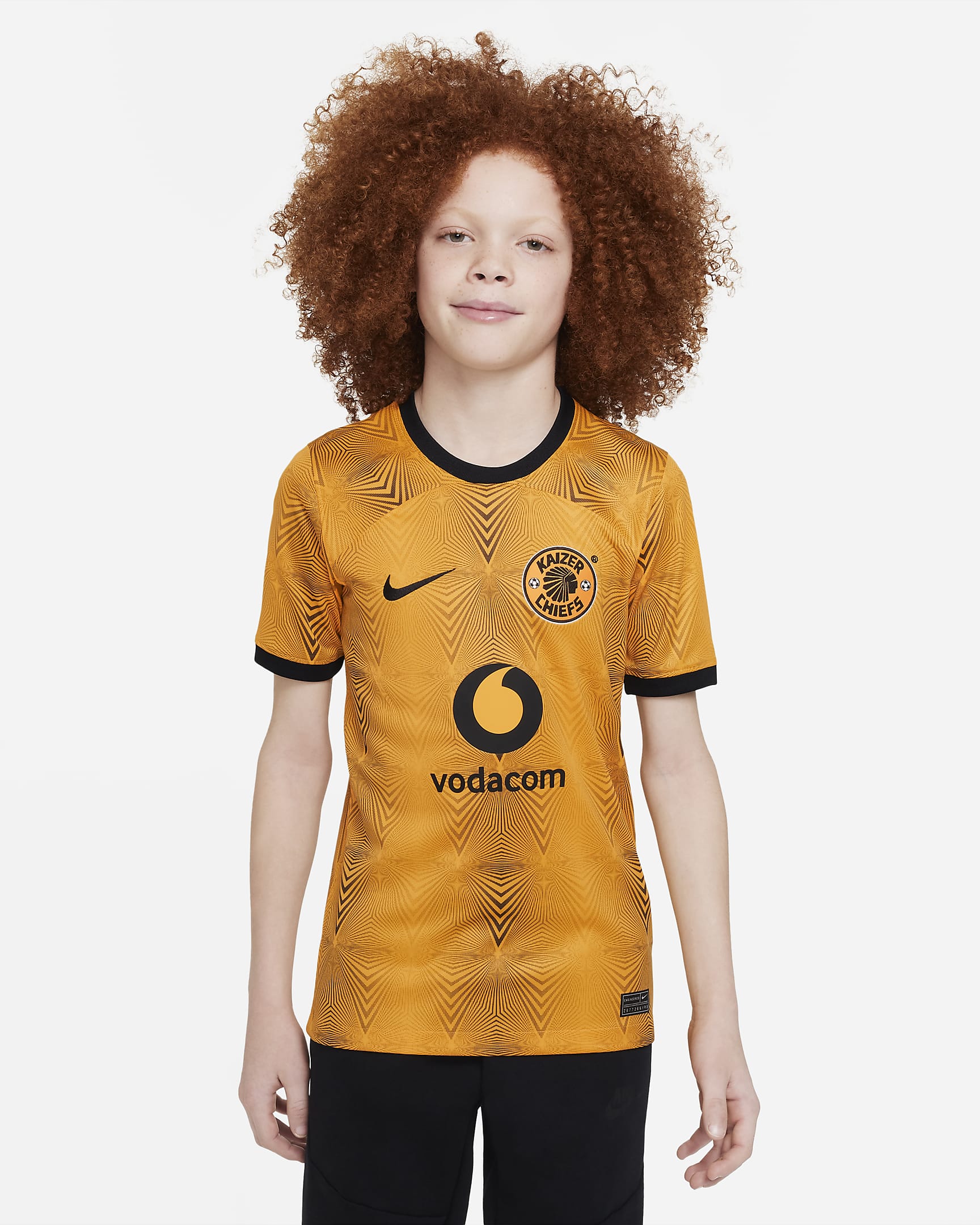 Kaizer Chiefs F.C. 2022/23 Stadium Home Older Kids' Nike Dri-FIT Football Shirt - Taxi/Taxi/Black/Black