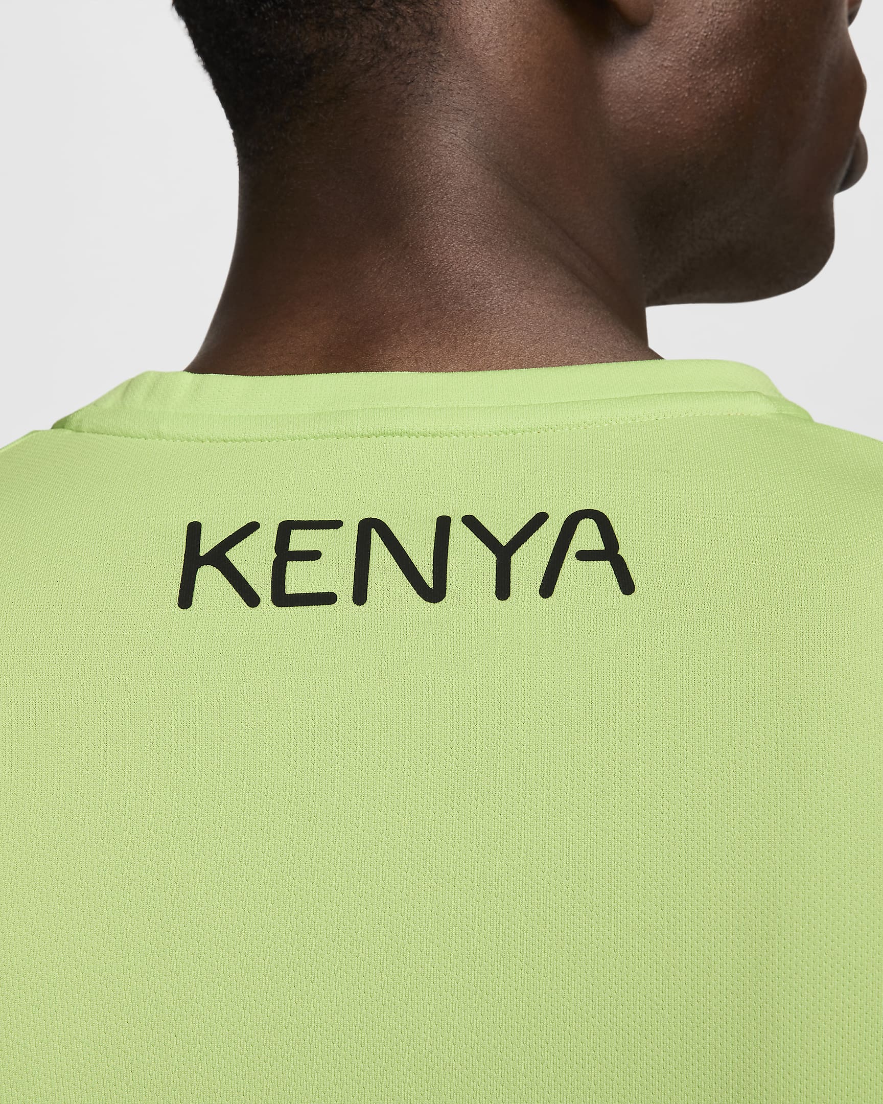 Team Kenya Miler Nike Dri-FIT rövid ujjú férfi futófelső - Key Lime/Fekete