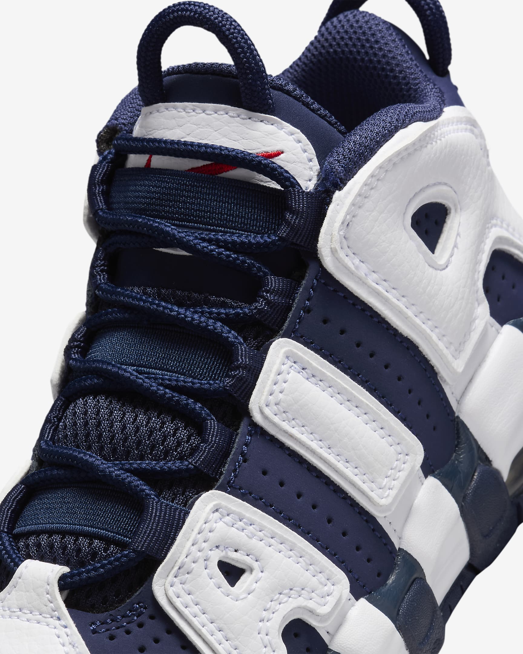 Nike Air More Uptempo Little Kids' Shoes - White/Metallic Gold/University Red/Midnight Navy