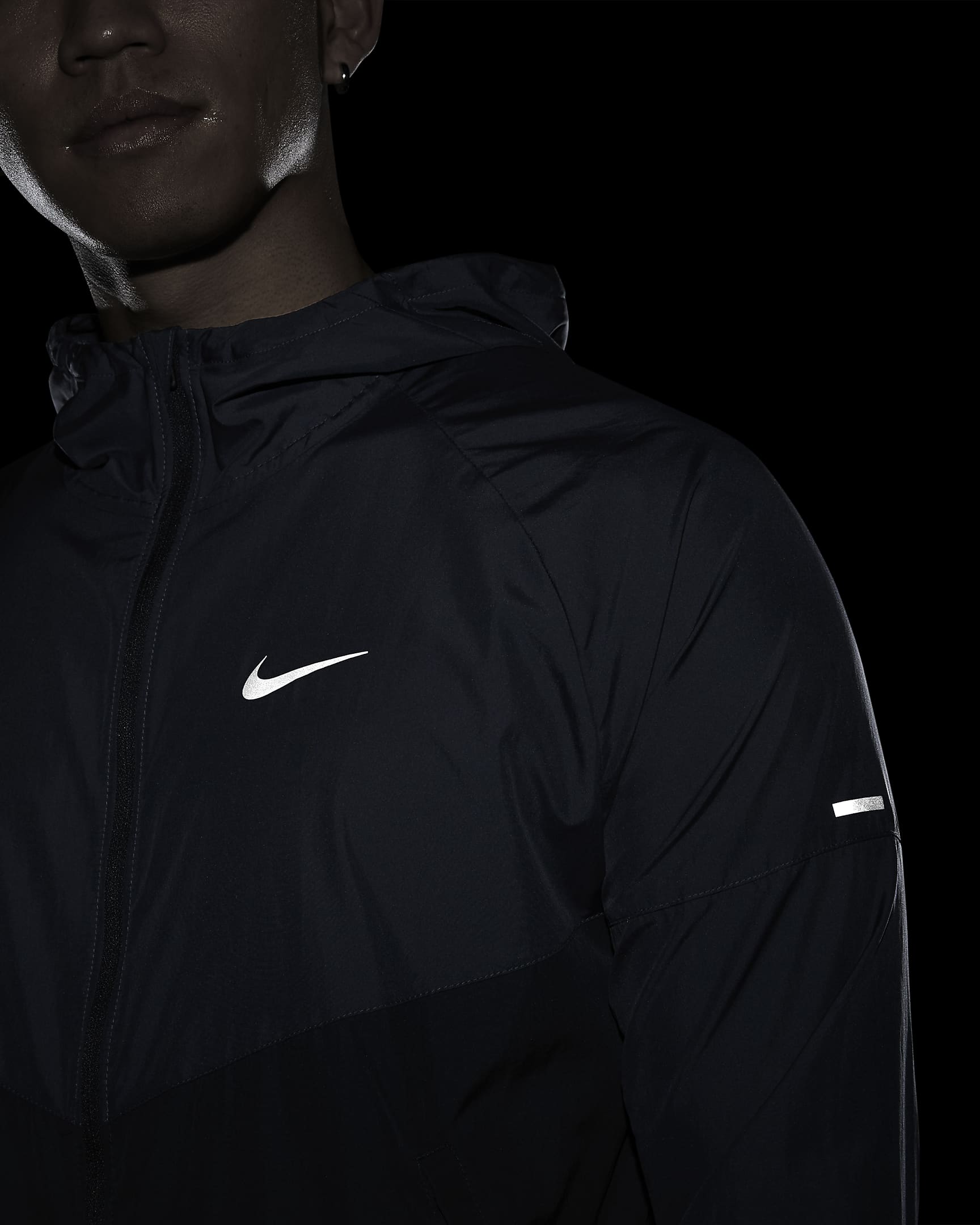 เสื้อแจ็คเก็ตวิ่งผู้ชาย Nike Repel Miler - Thunder Blue/Dark Obsidian