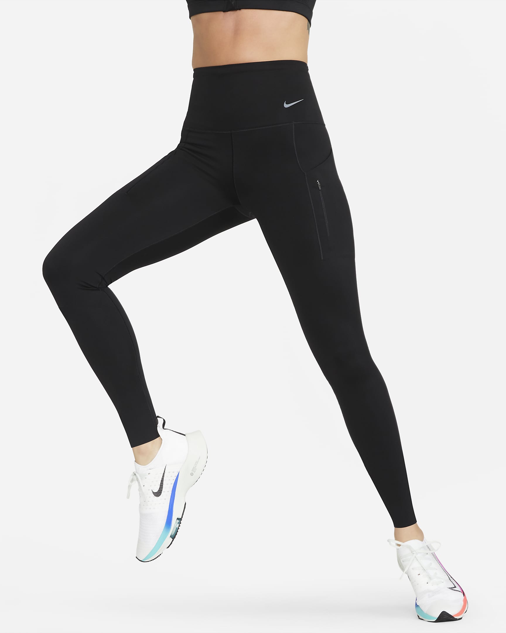 Nike Go Women's Firm-Support High-Waisted Leggings with Pockets - Black/Black